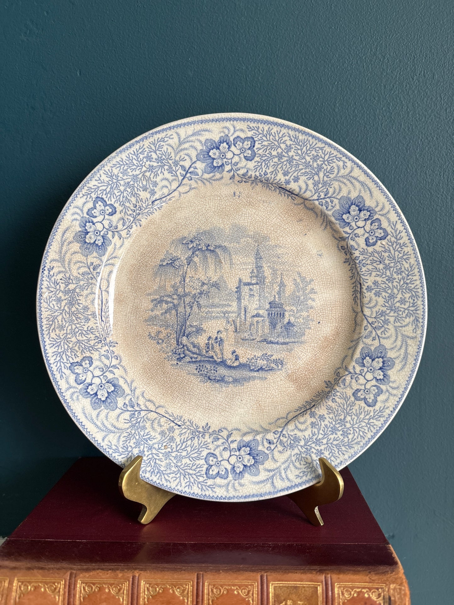 Antique Blue Transferware T & J Mayer Nonpareil Pattern