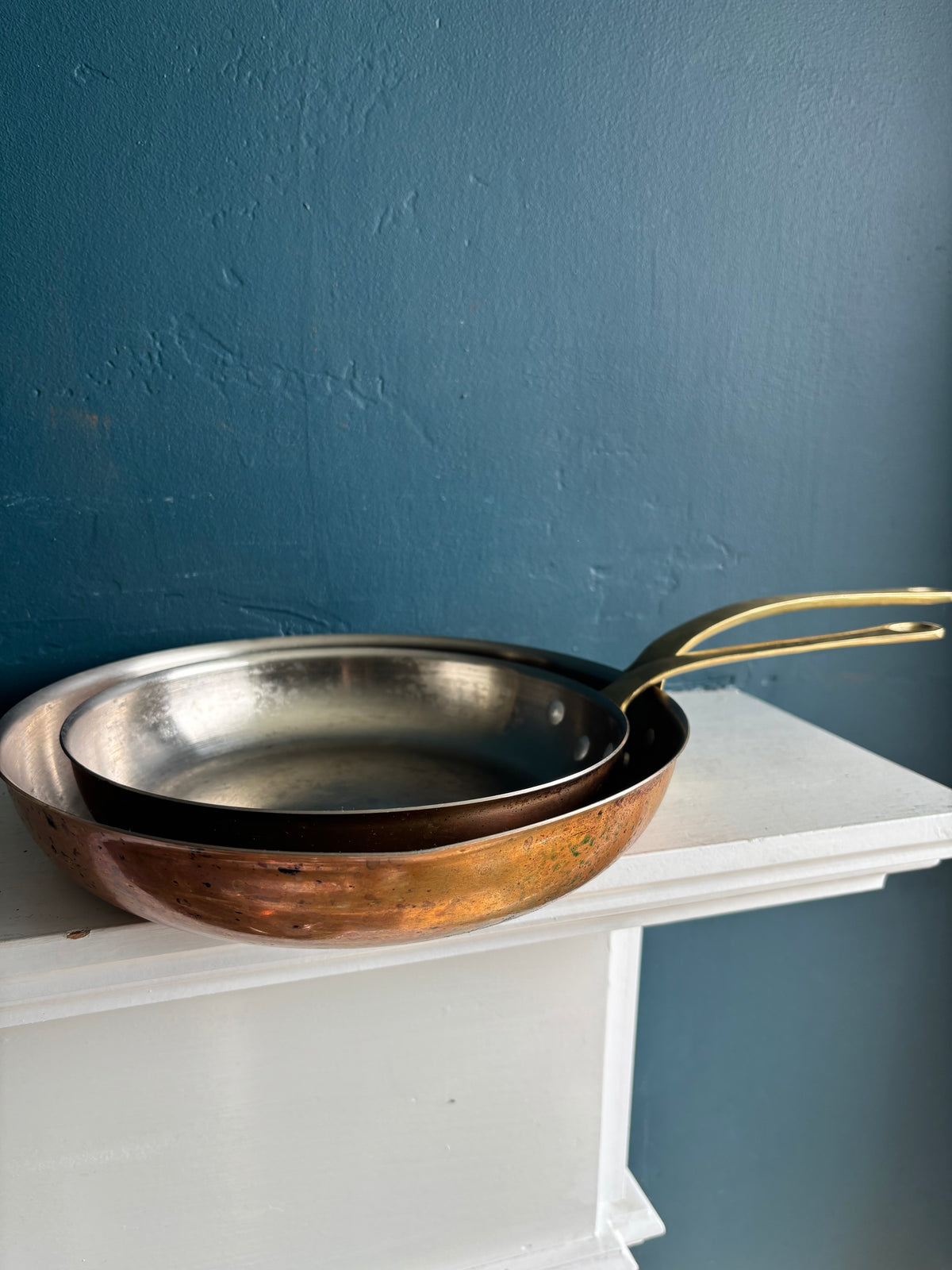 Vintage Copper & Brass Handled Pan