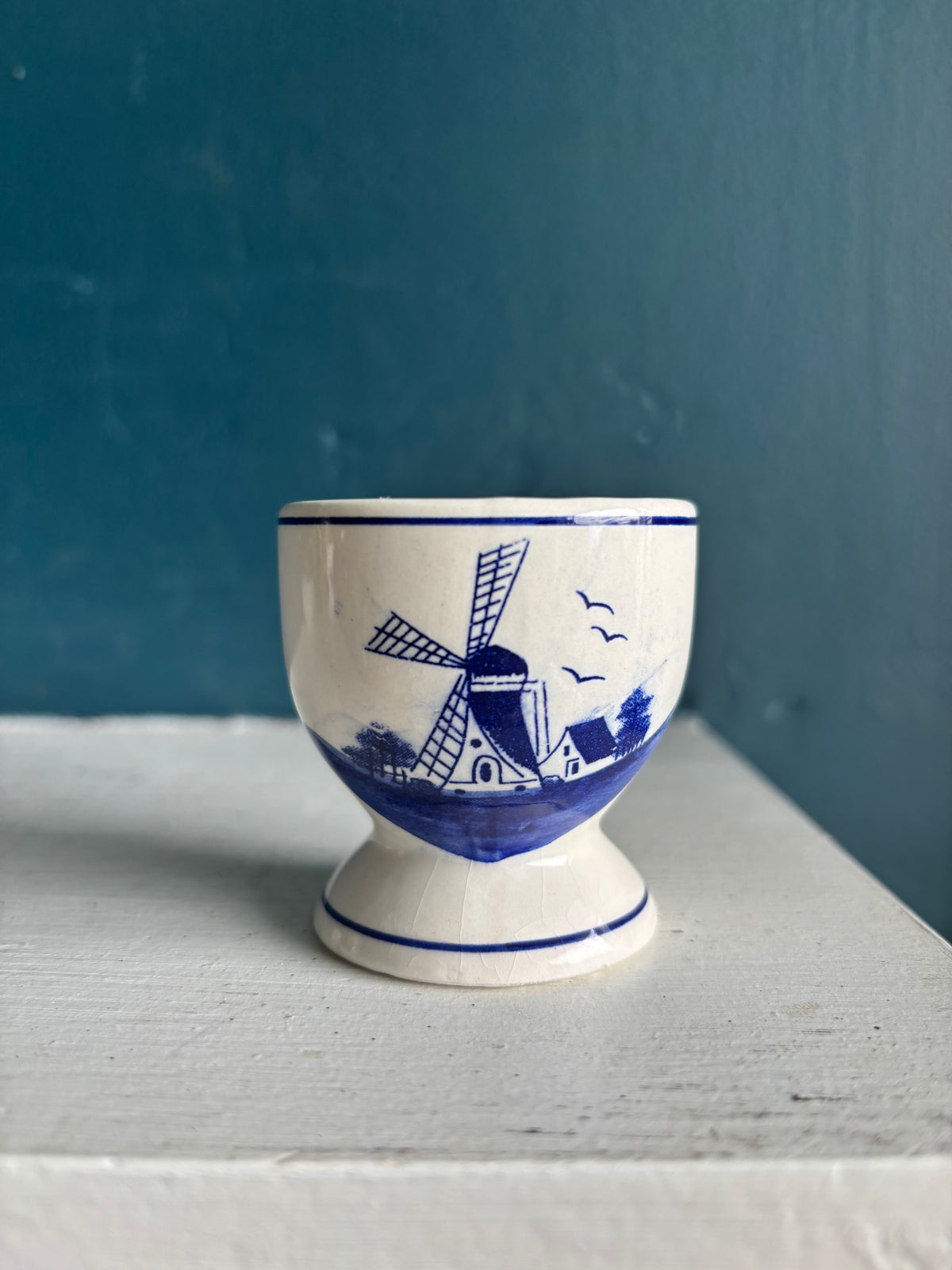 Delft Egg Cups Hand Painted Blue & White