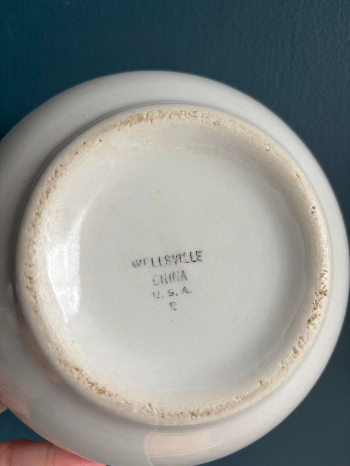Vintage Ironstone Restaurant Ware Green Stripe Bowl