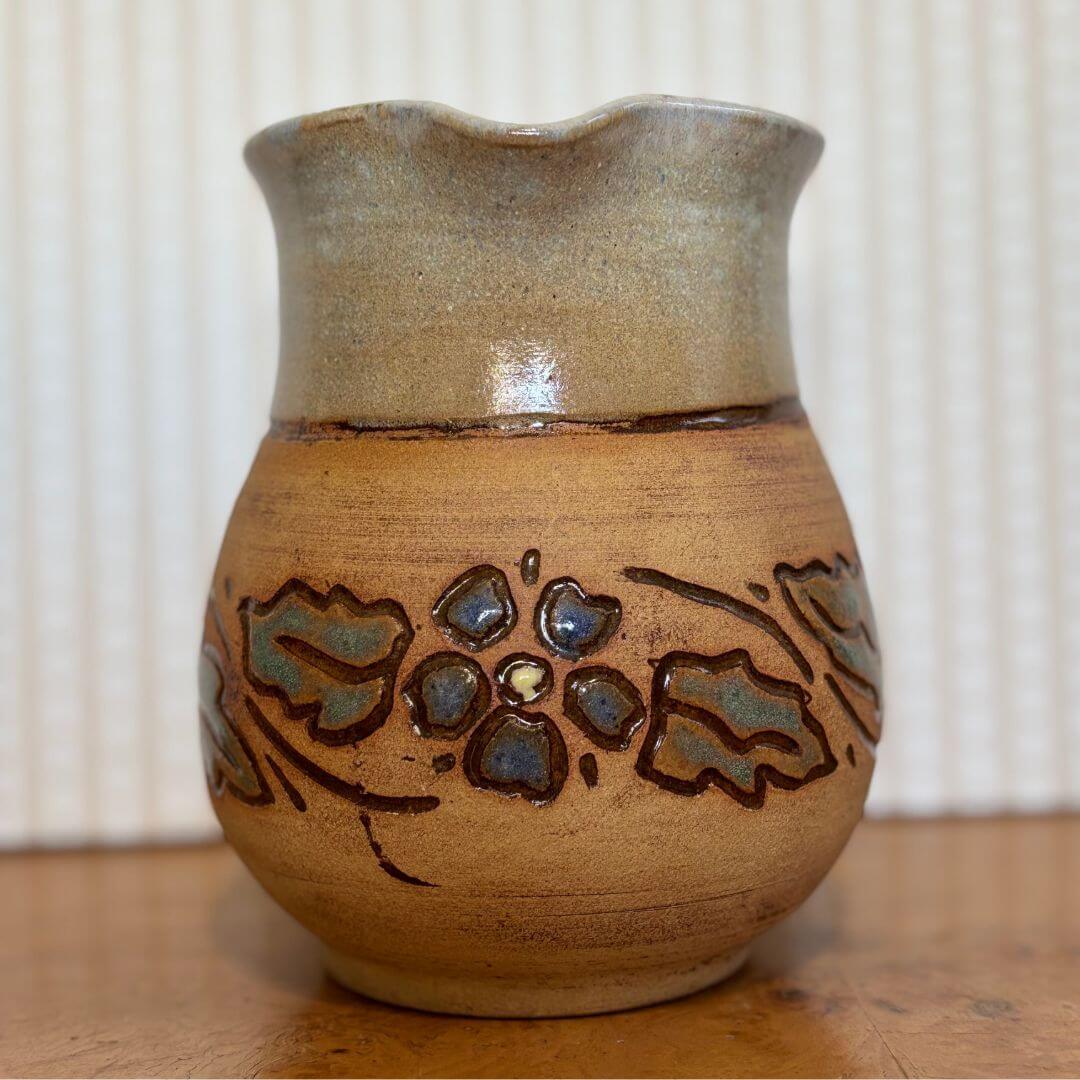 Country Floral Handmade Pottery Pitcher image 5