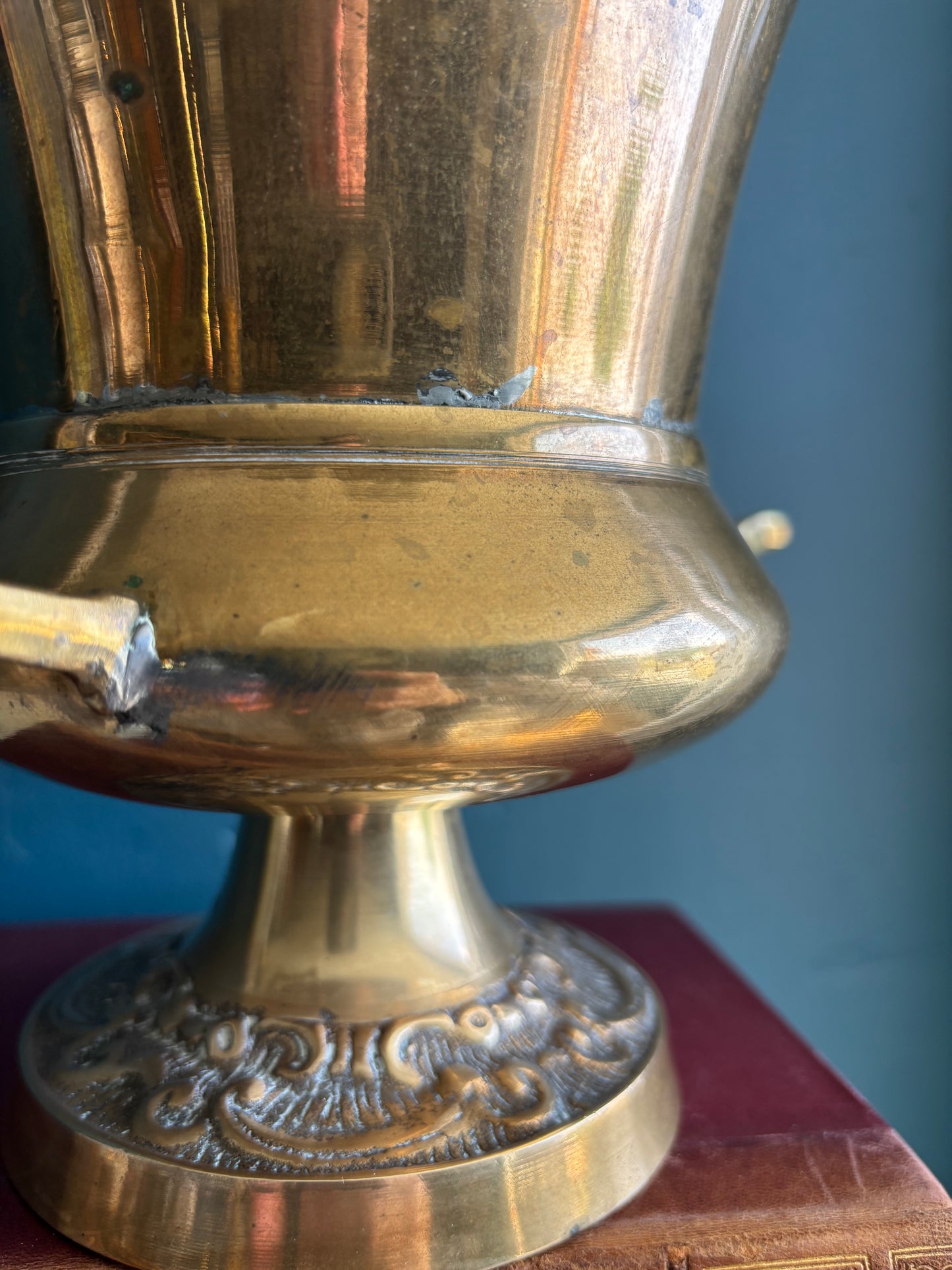 Vintage Brass Champagne Bucket Trophy Vase