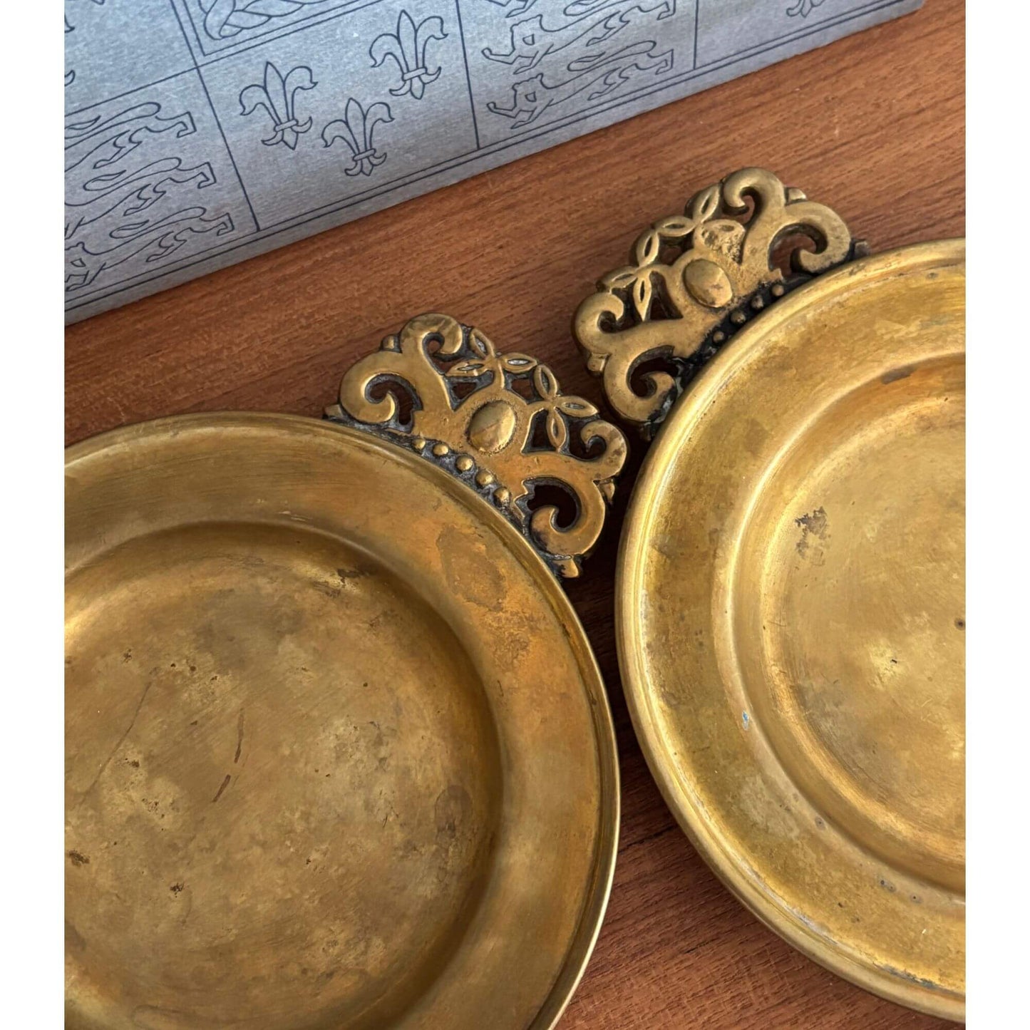 Vintage Brass Gold Ornate Pocket Change Catch All Dish image 0