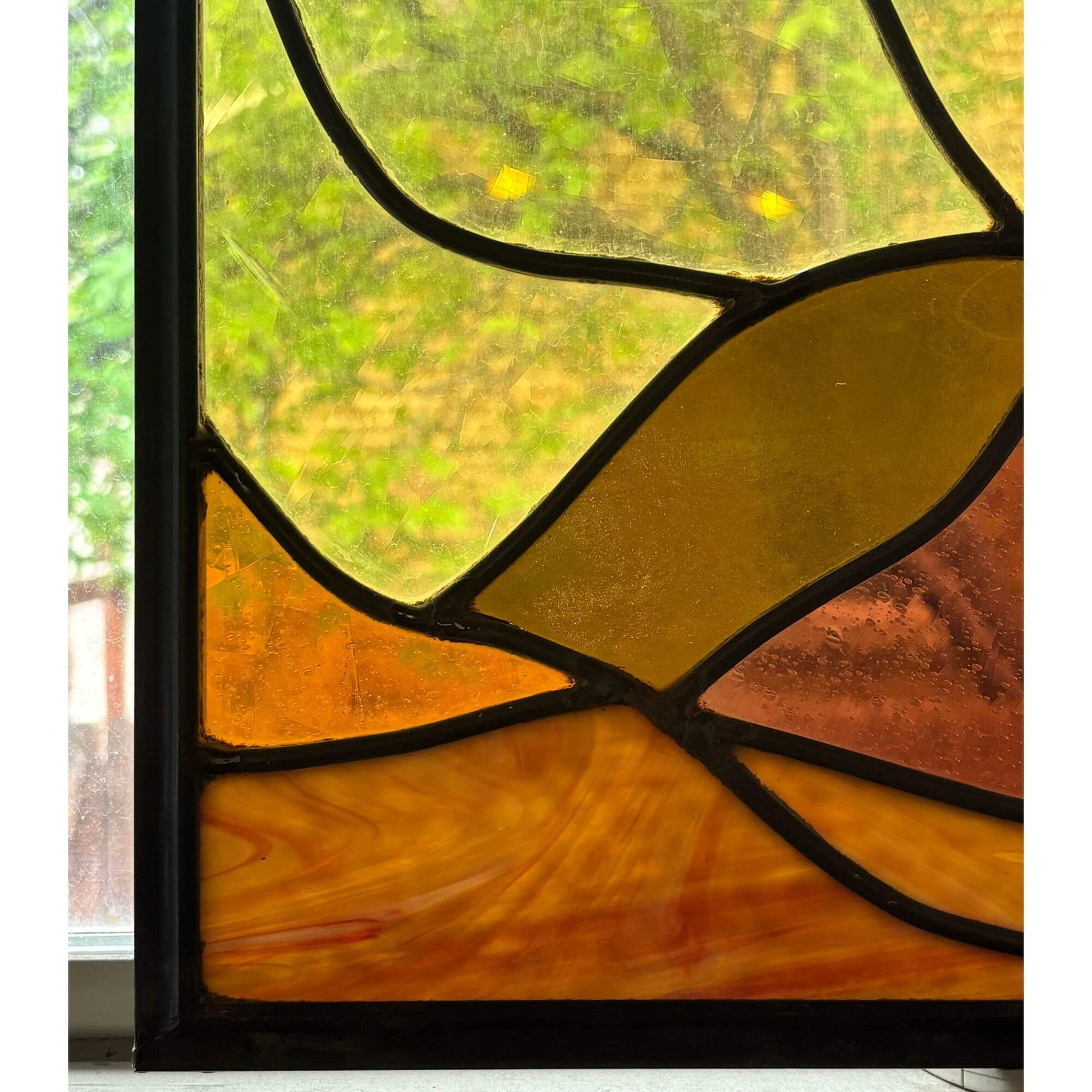 Stunning Vintage Stained Glass Duck Window Art image 3