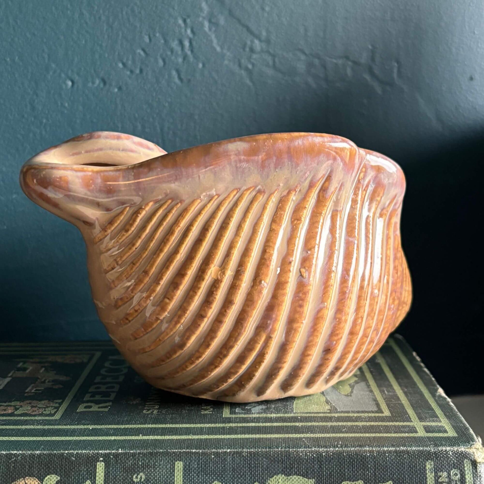 Vintage Pottery Shell Planter Coastal Vibes image 3
