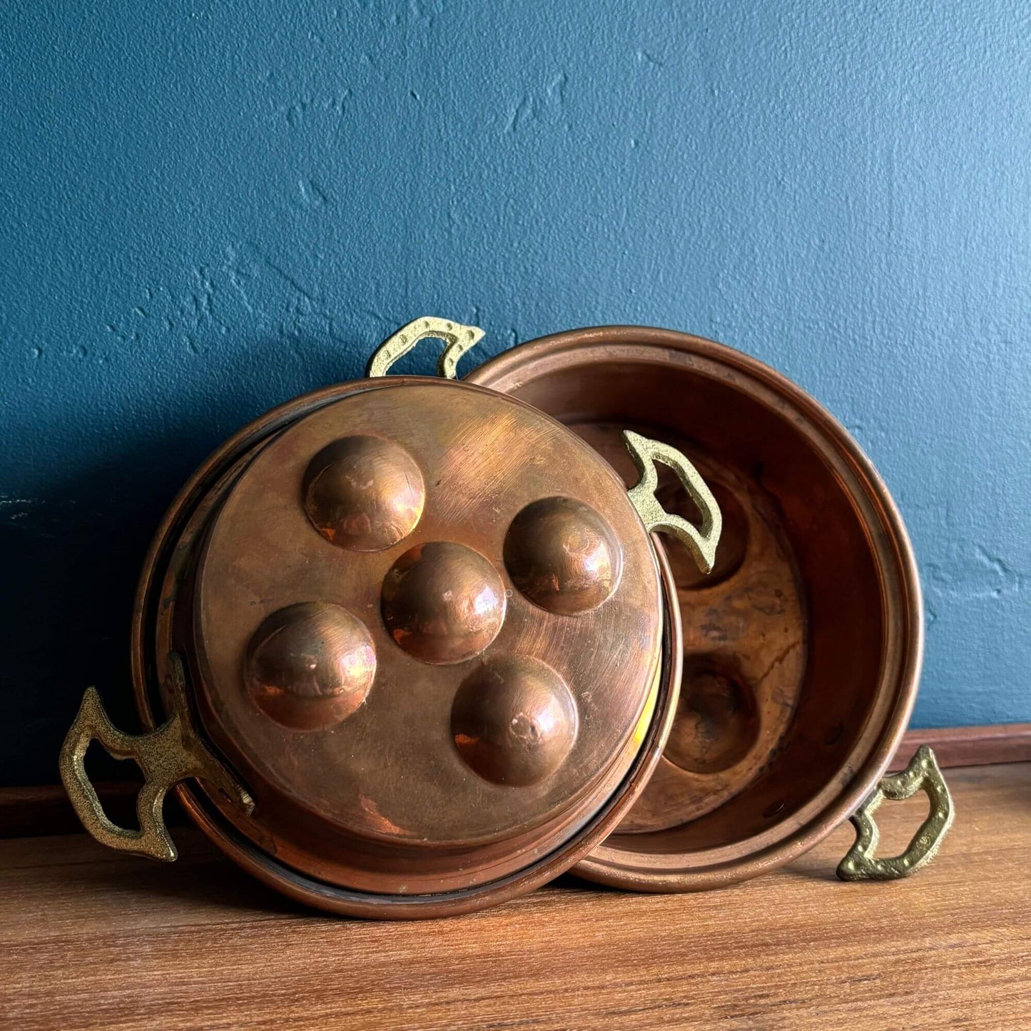 Vintage Early Copper & Brass Escargot Pans image 3