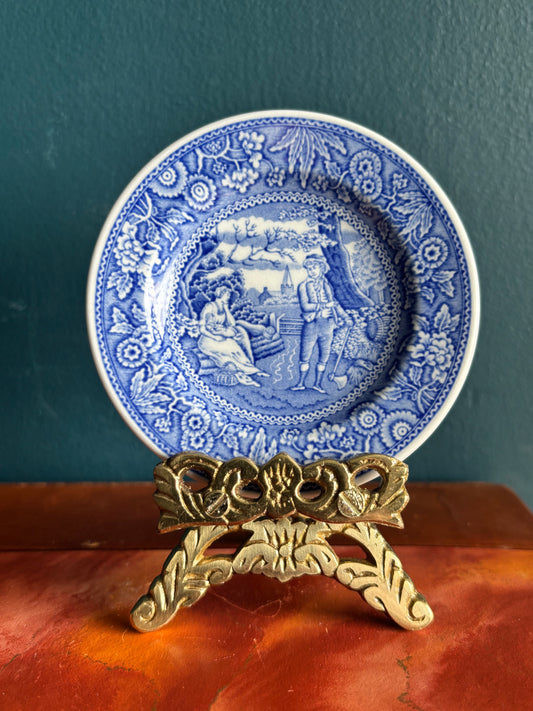 Copeland Spode Transferware Blue & White Butter Pat 3”