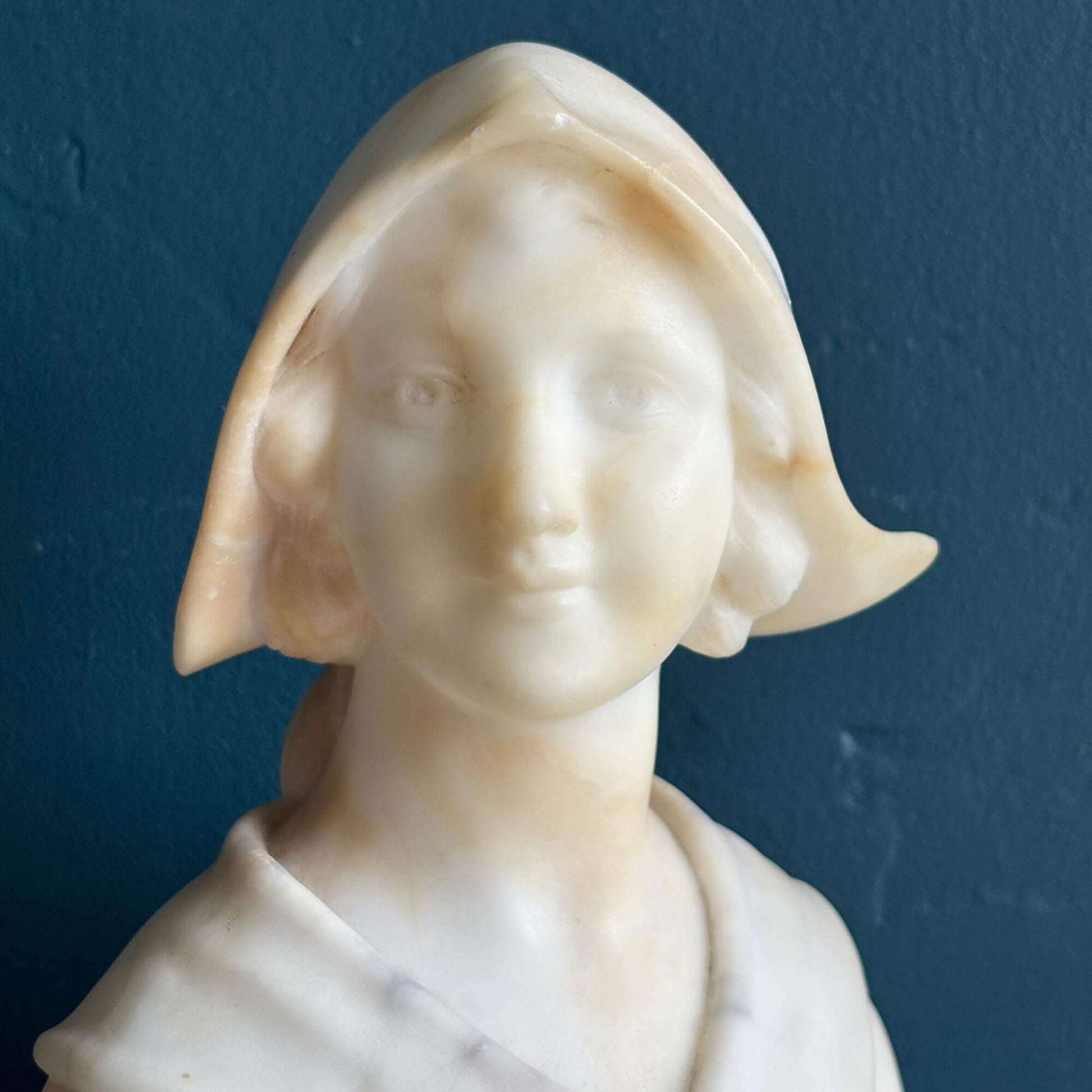 Vintage Signed Enrico Brunelleschi Alabaster Bust Woman image 10