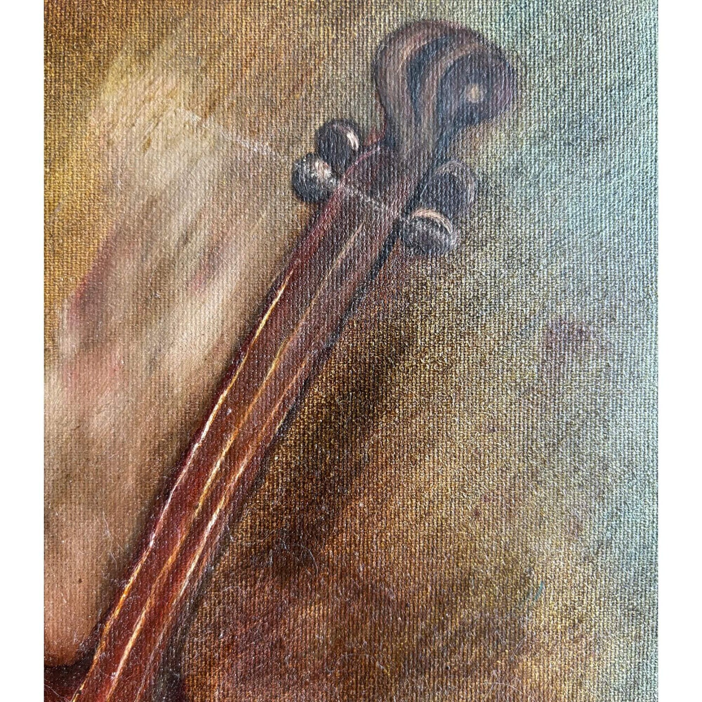 Vintage Violin Still Life Framed Oil Painting image 3