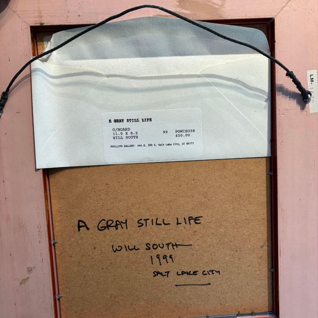 Gray & Silver Roses Signed Oil Painting image 4