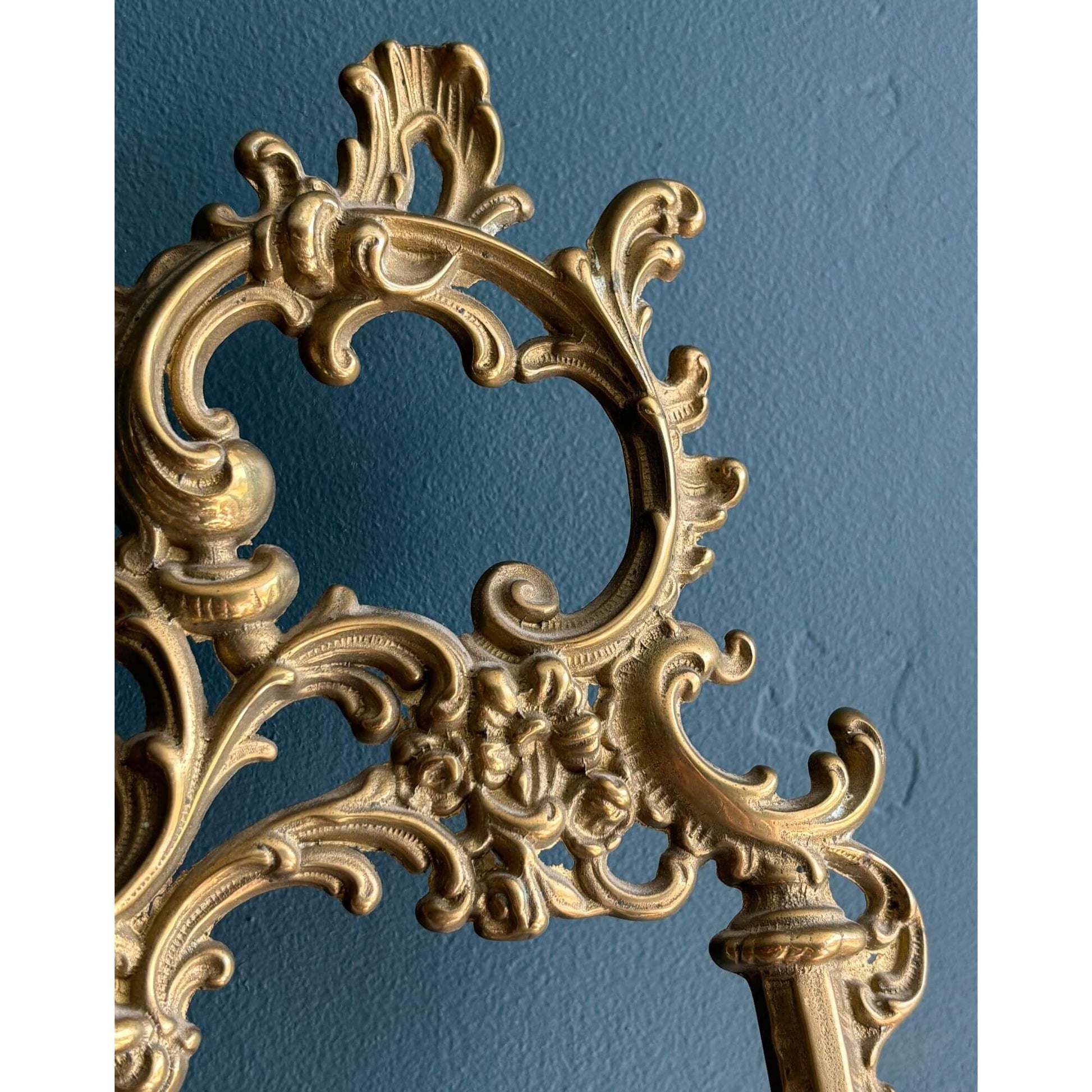 Large Brass Picture Easel 20" Ornate Gold image 4