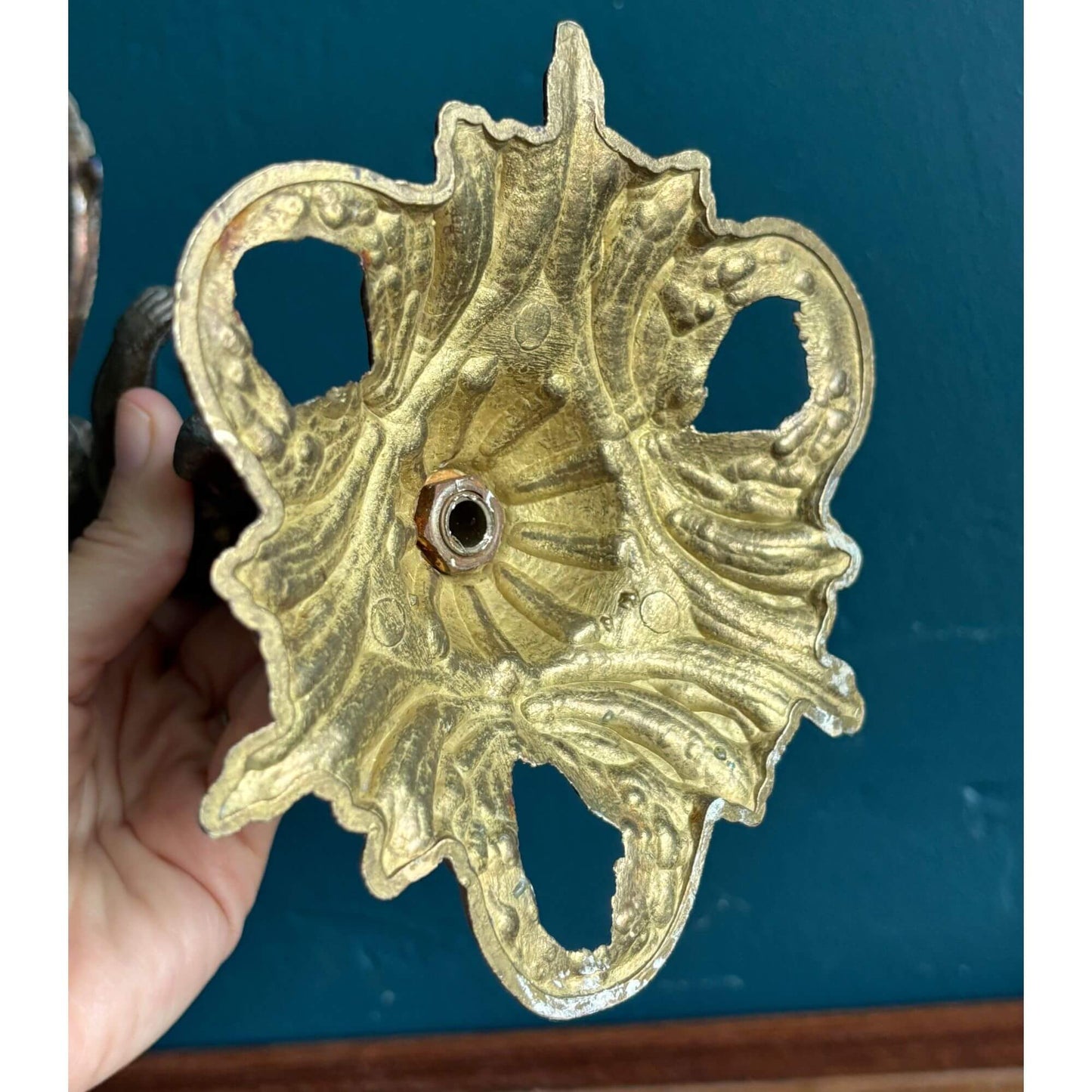 Early Vintage Bronze Cherub Candelabra Art Nouveau image 5