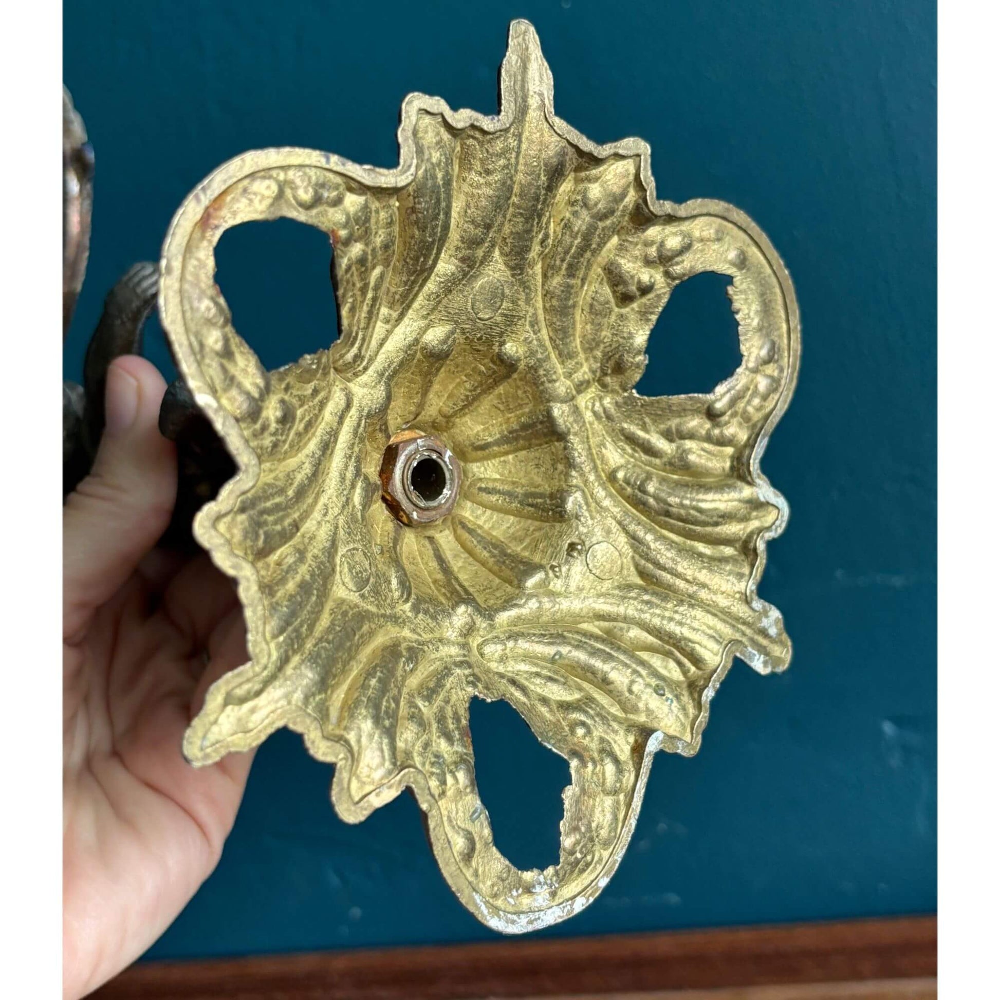 Early Vintage Bronze Cherub Candelabra Art Nouveau image 5