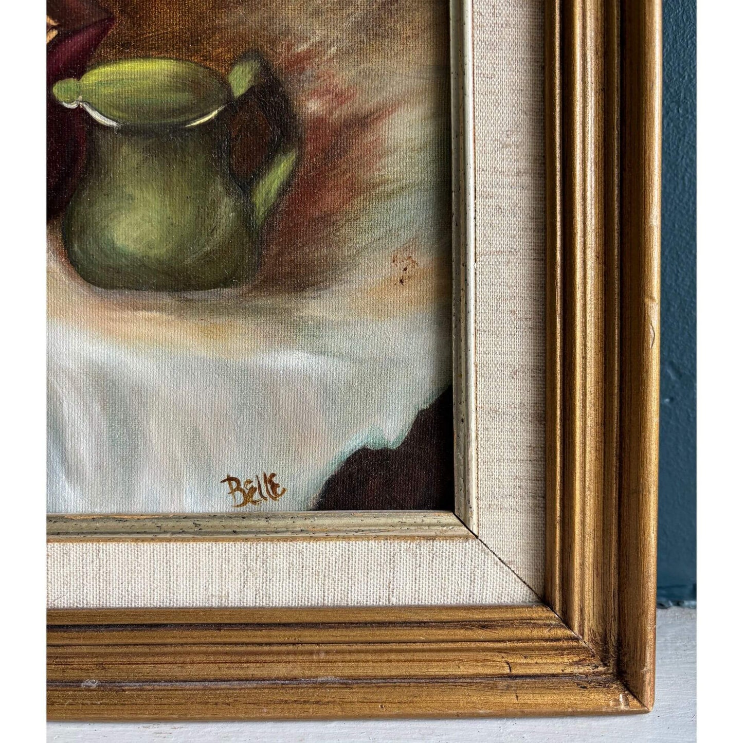 Vintage Violin Still Life Framed Oil Painting image 2
