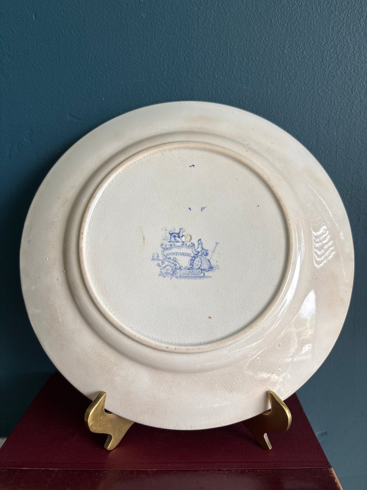 Antique Blue Transferware T & J Mayer Nonpareil Pattern