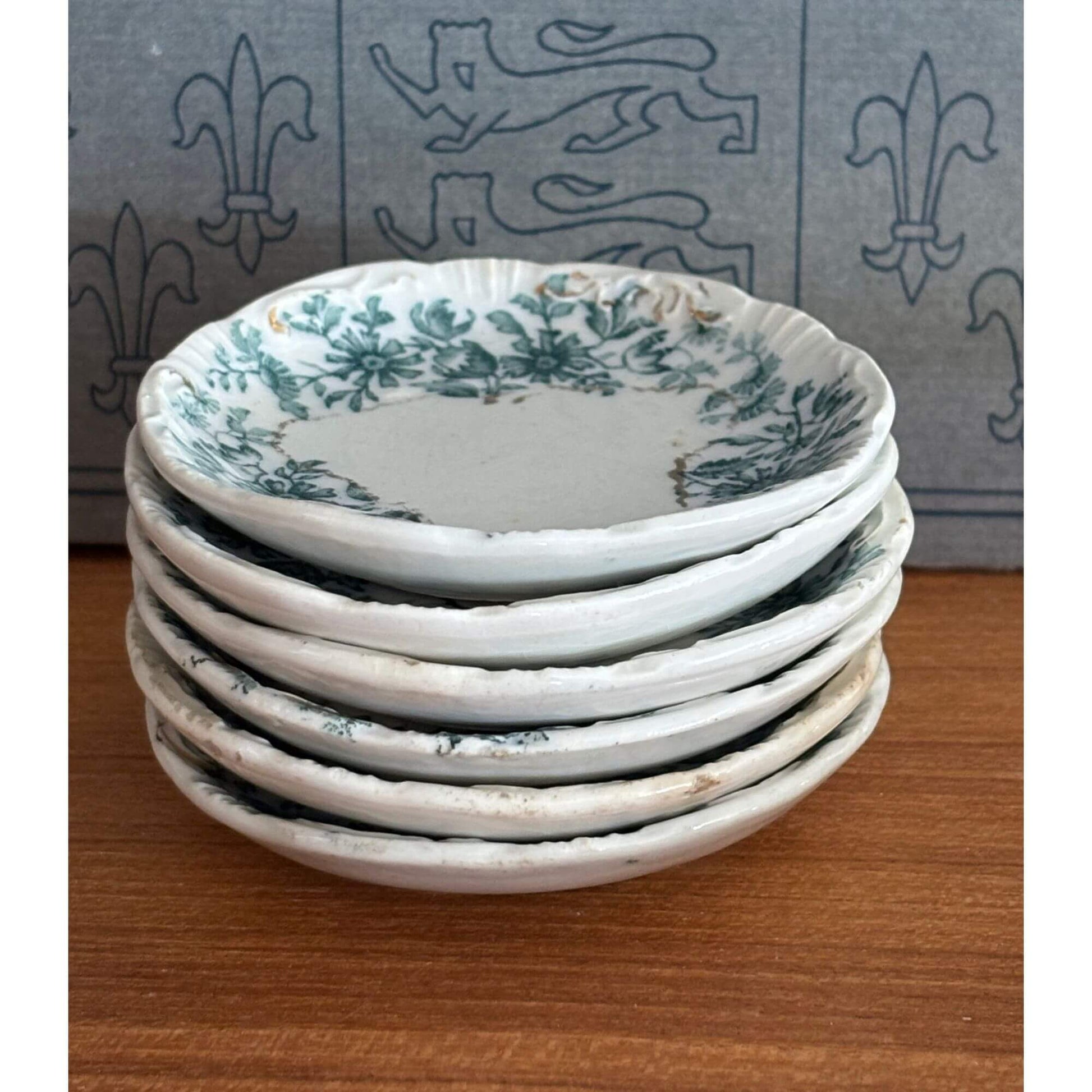 Gorgeous Antique WH Grindley English Butter Pats (6 Total) image 0