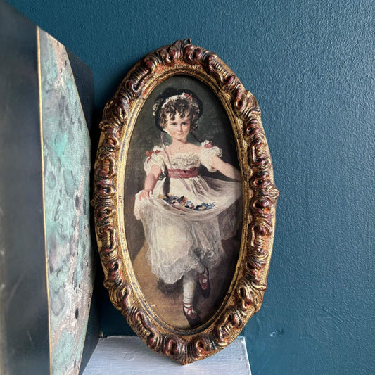 Vintage Hand Made Florentine Wooden Gilt Oval Frame image 0