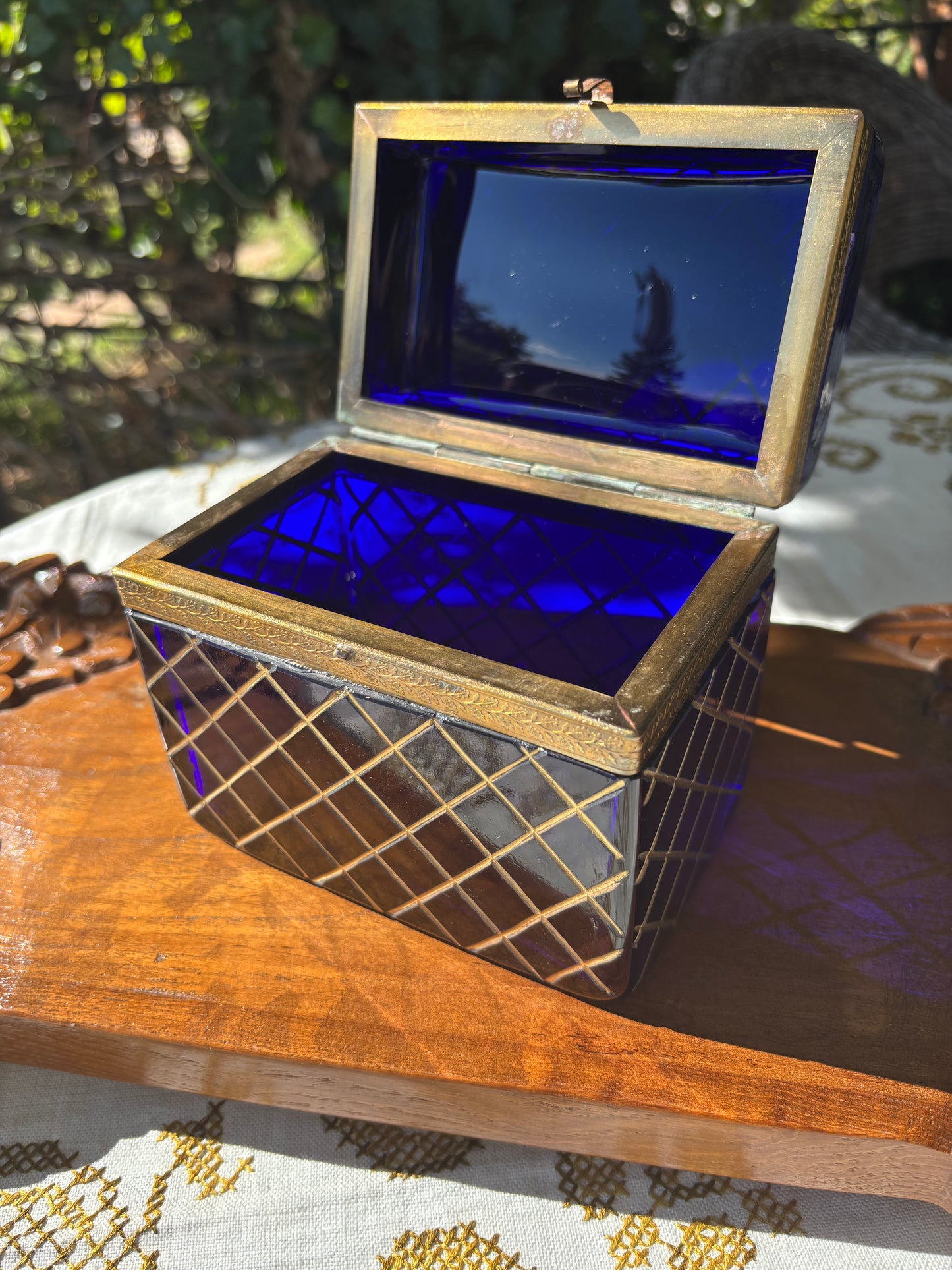 RESERVED 19th Century French Cobalt Blue Casket