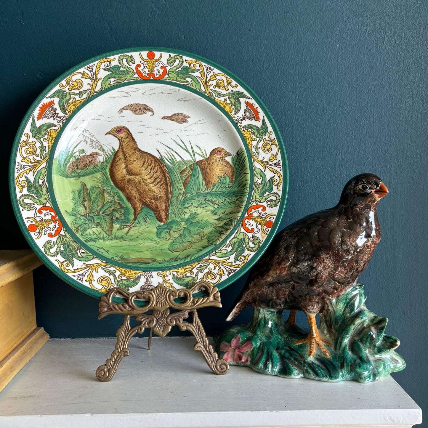 Antique Rare Formosa Etruria Wedgwood Grouse Bird Plate image 8
