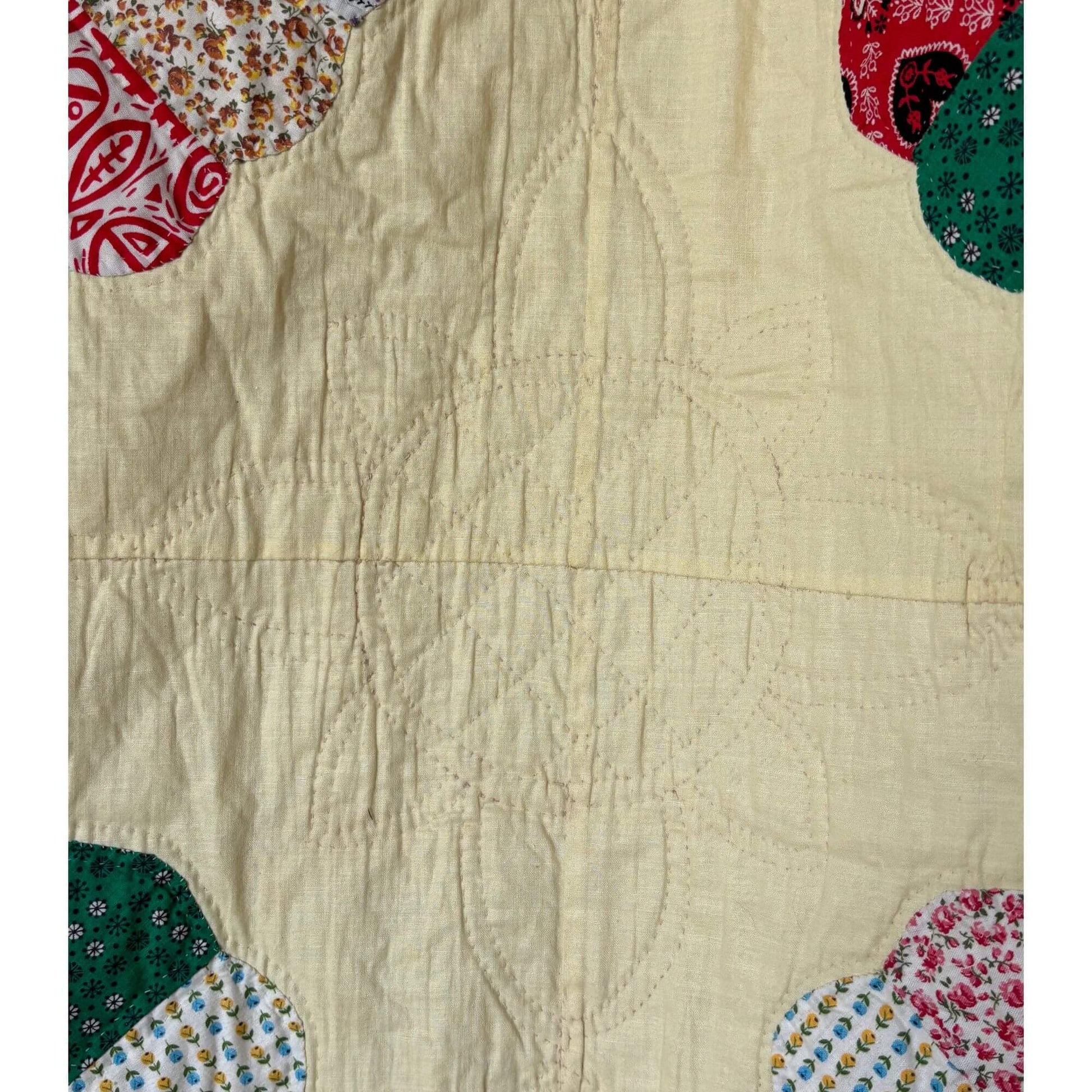 Vintage Fancy Dresden Plate 1960 Handmade Quilt image 5