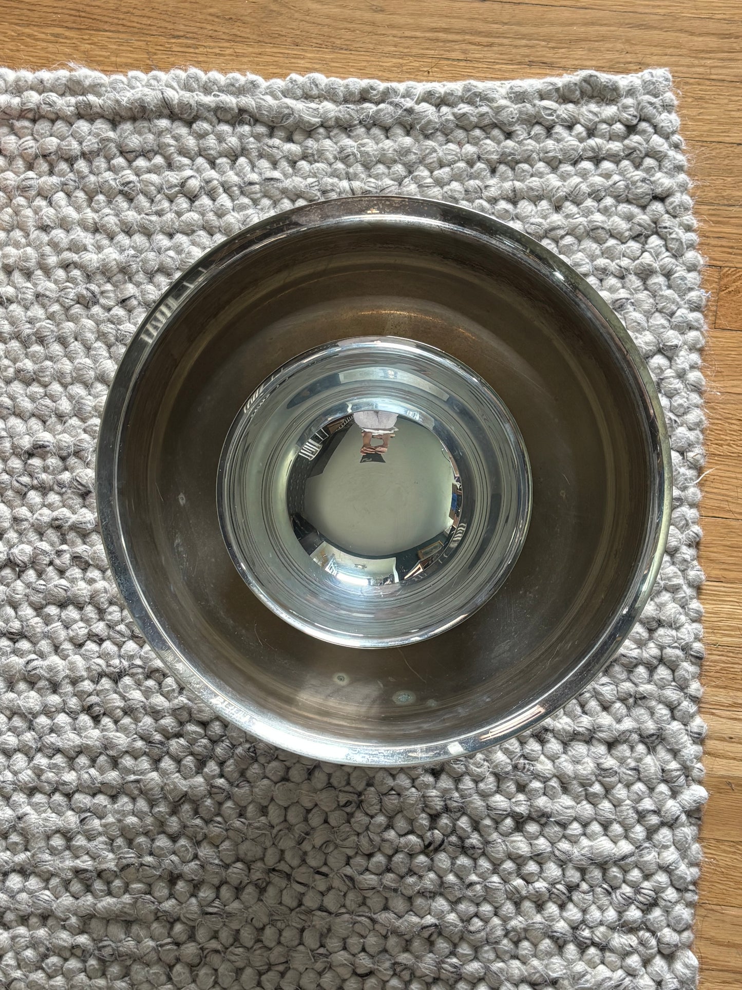 Vintage XL Paul Revere Style Silver Centerpiece Footed Bowl Regatta Engraving