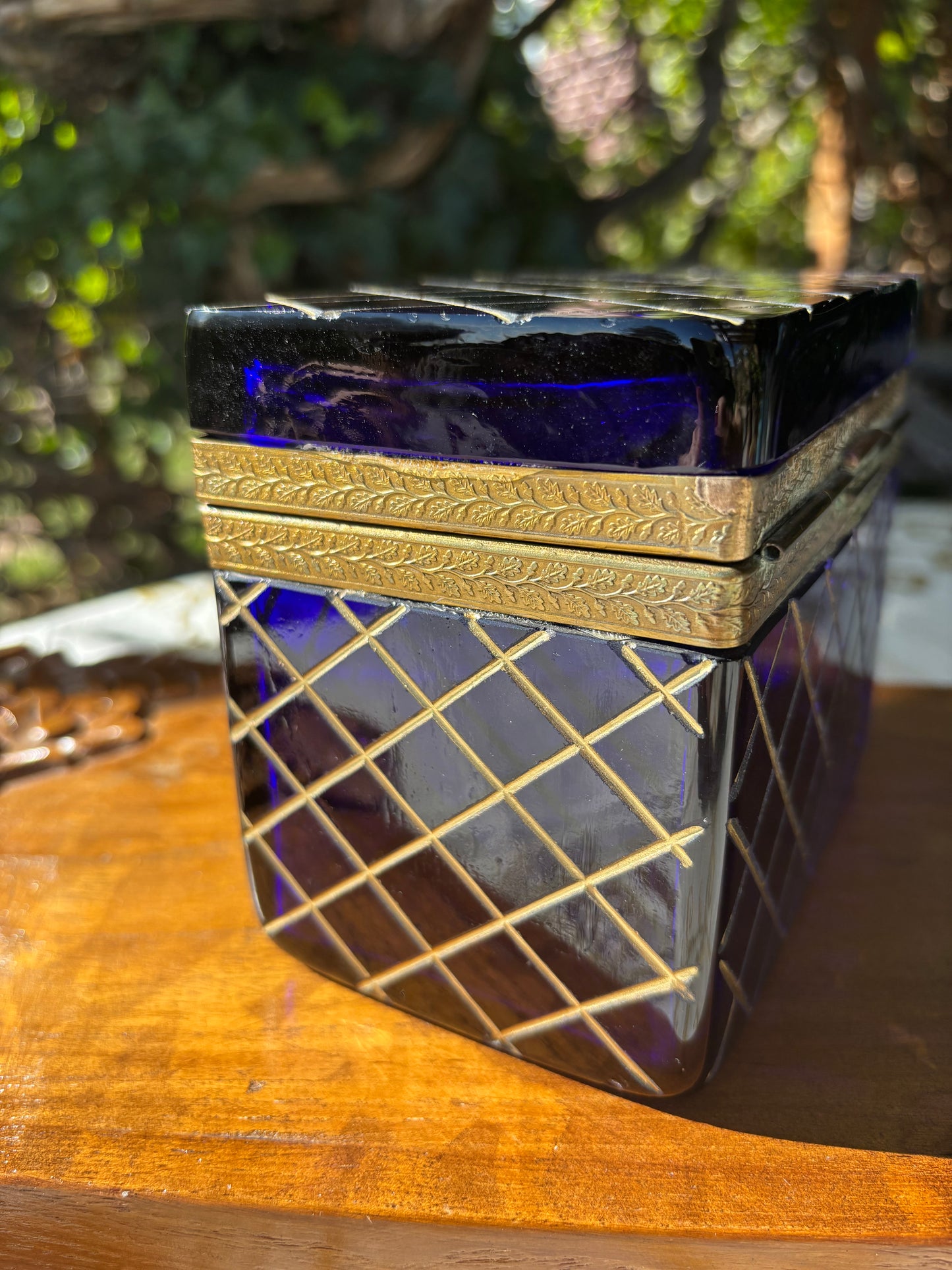 RESERVED 19th Century French Cobalt Blue Casket