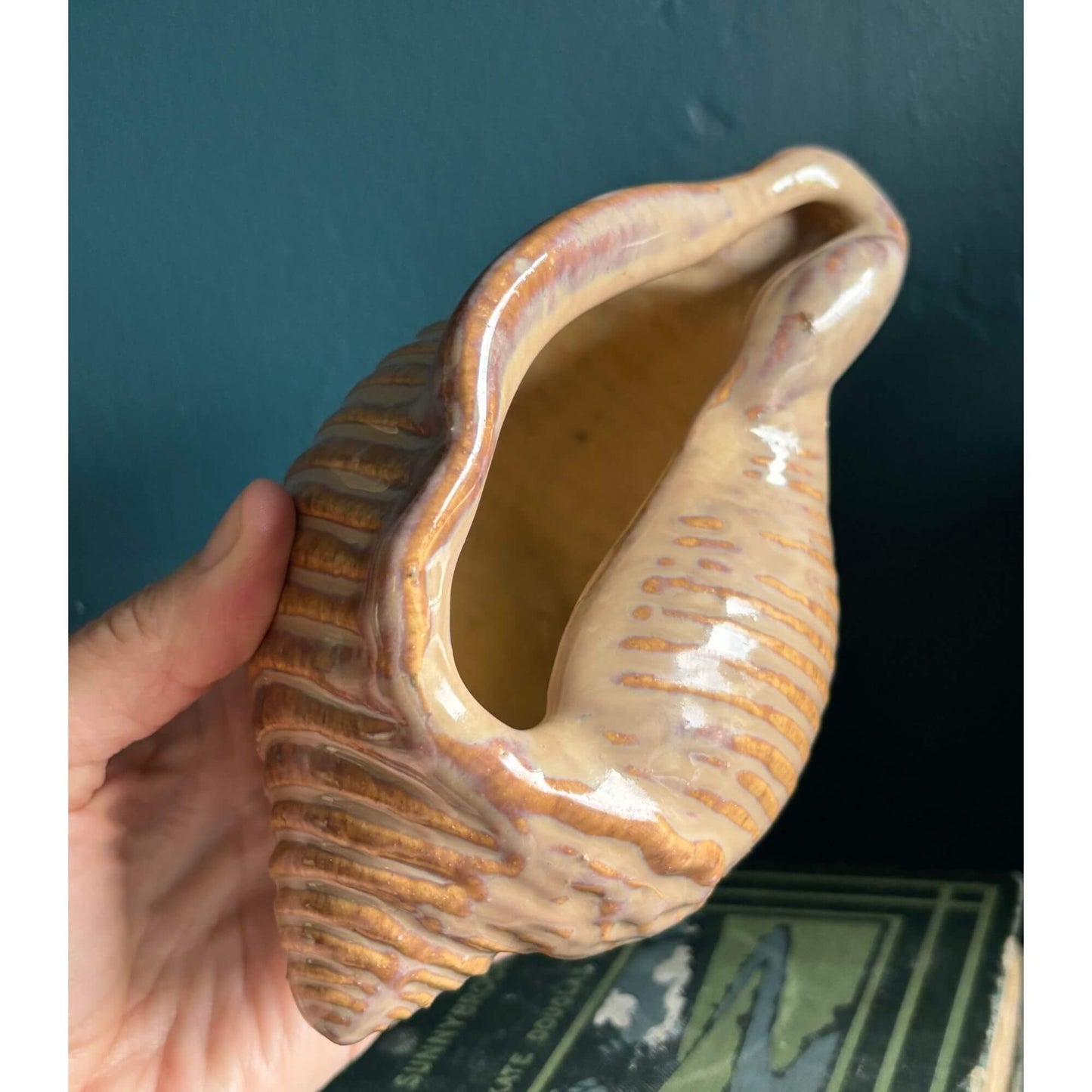 Vintage Pottery Shell Planter Coastal Vibes image 2