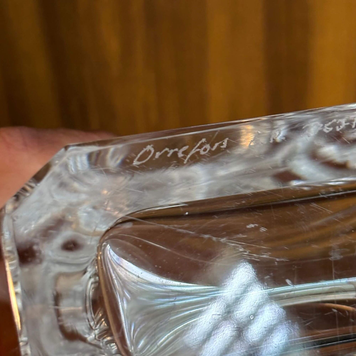 Vintage Mid Century Swedish Orrefors Crystal Glass Decanter image 1