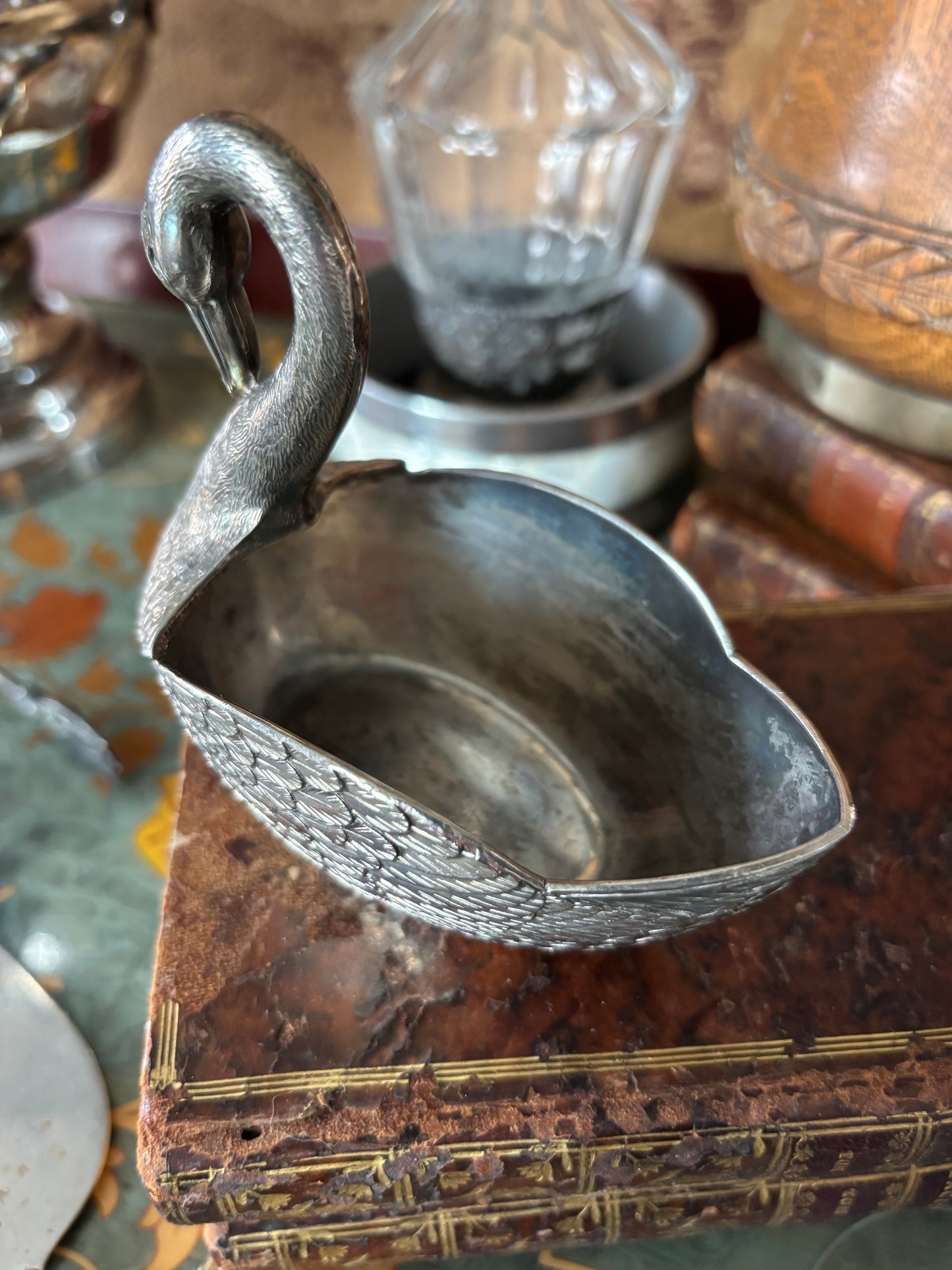 Vintage Godinger Silver Swan Catch All Dish Bowl