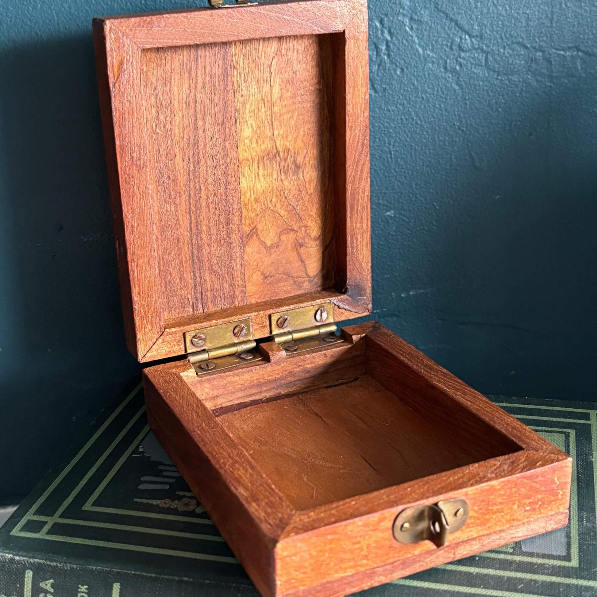 Vintage Wooden Ship Box Coastal Vibes image 1