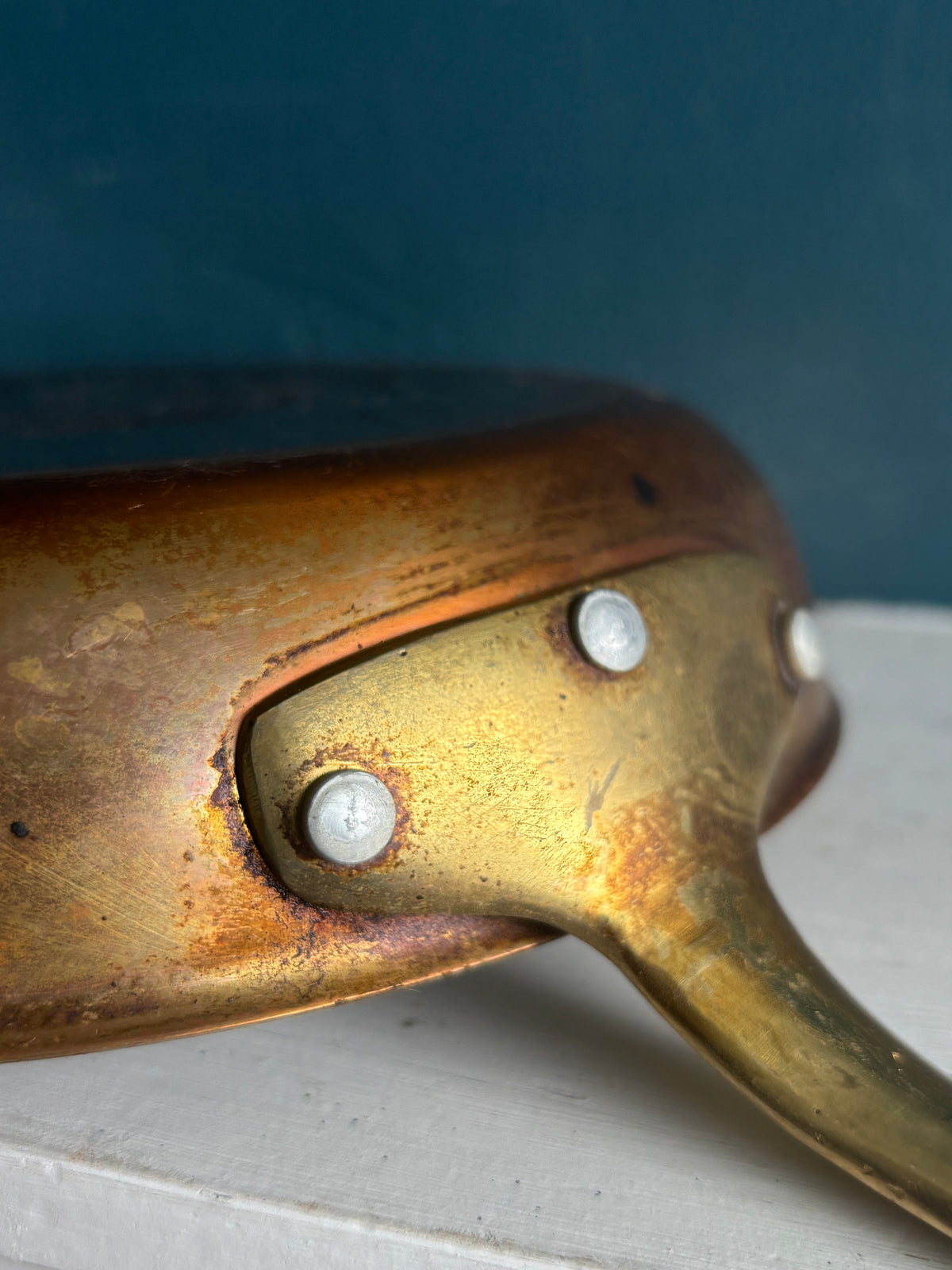 Vintage Copper & Brass Handled Pan