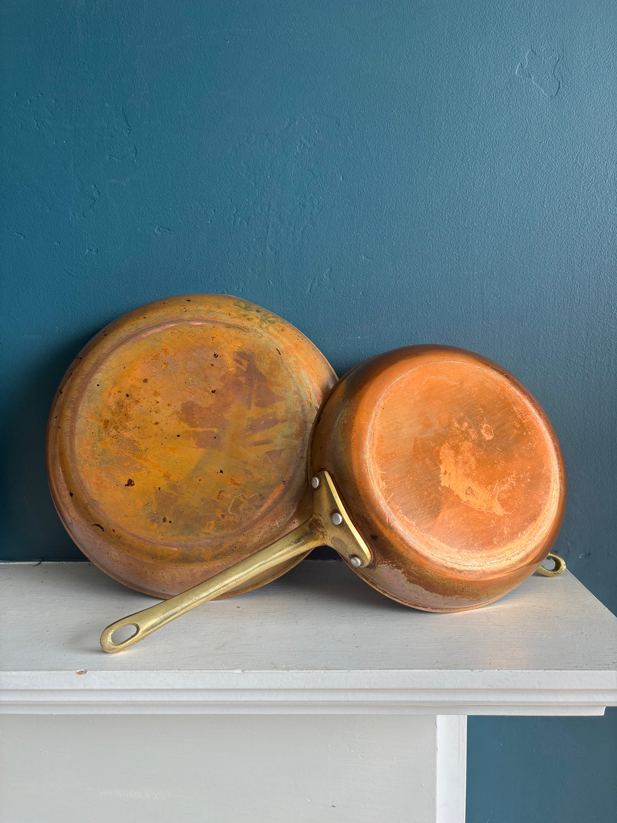 Vintage Copper & Brass Handled Pan