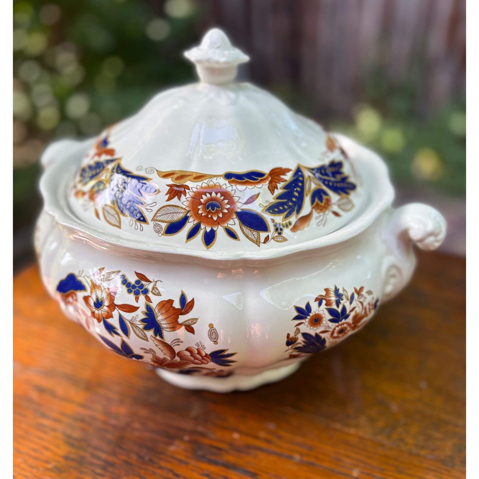 Large 1940's Vintage English Ironstone by Booths Dovedale Tureen image 1