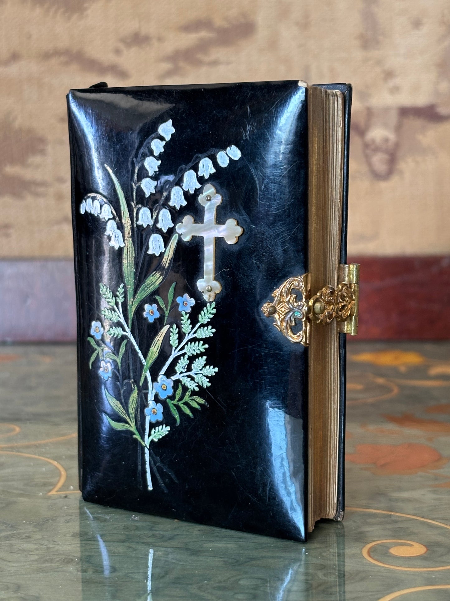 Antique 1884 Prayer Book Mother of Pearl Clasp Book Czech