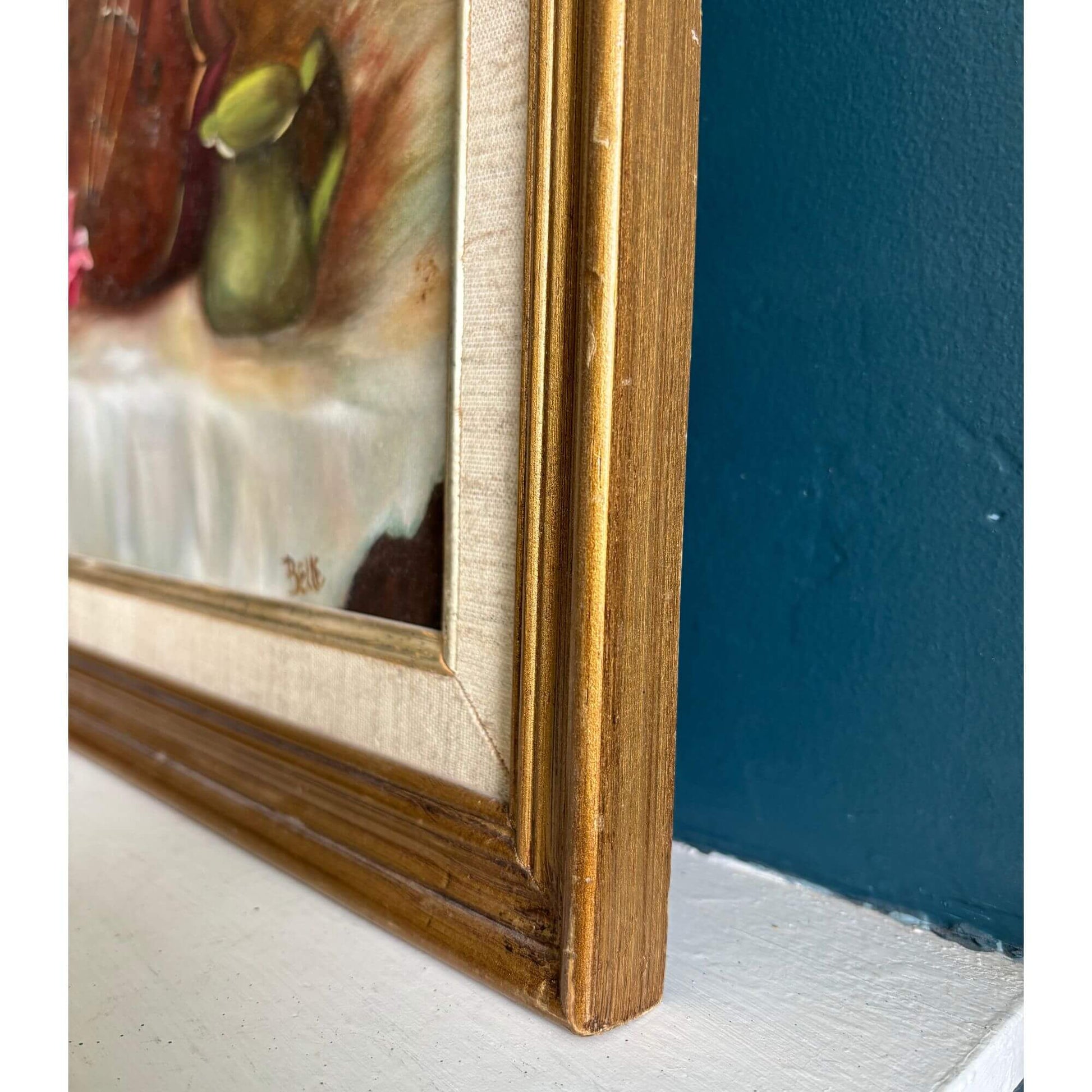 Vintage Violin Still Life Framed Oil Painting image 4