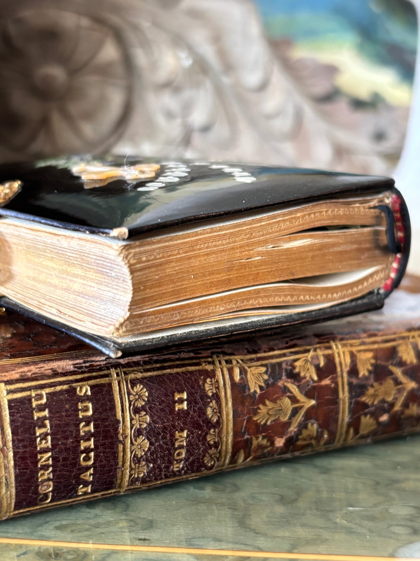 Antique 1884 Prayer Book Mother of Pearl Clasp Book Czech
