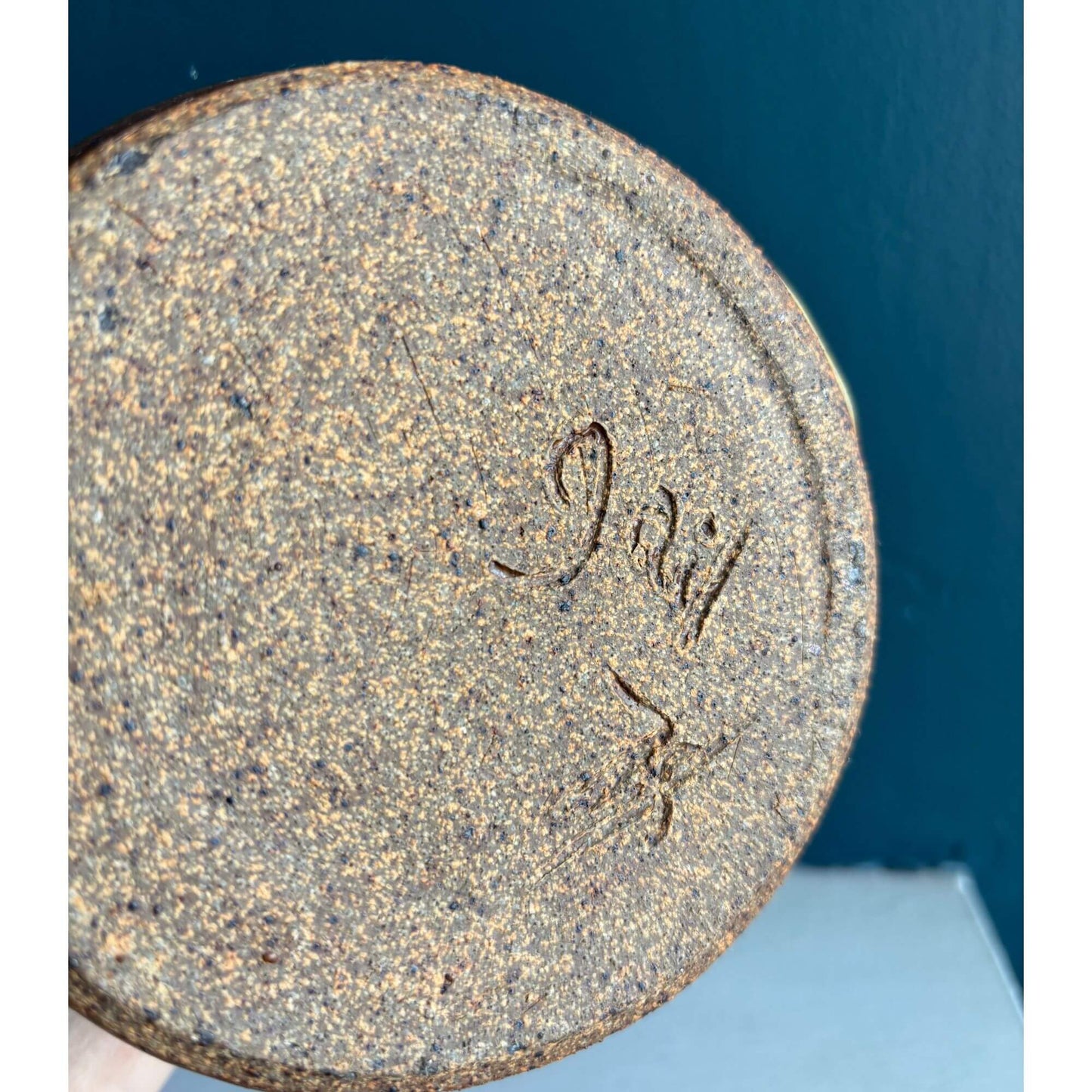 Vintage Studio Pottery Natural Bulbous Vase image 3