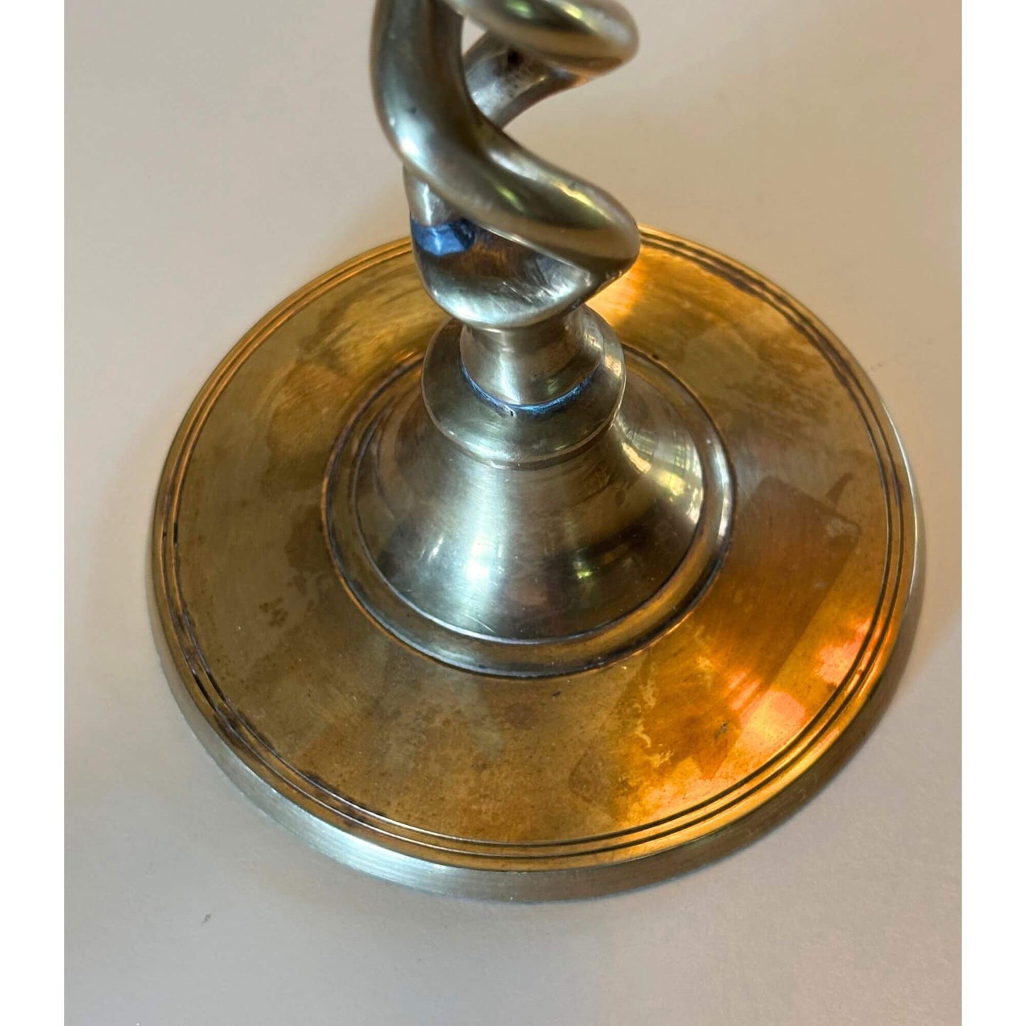 Pair of Vintage Barley Twist Brass Candlesticks image 1