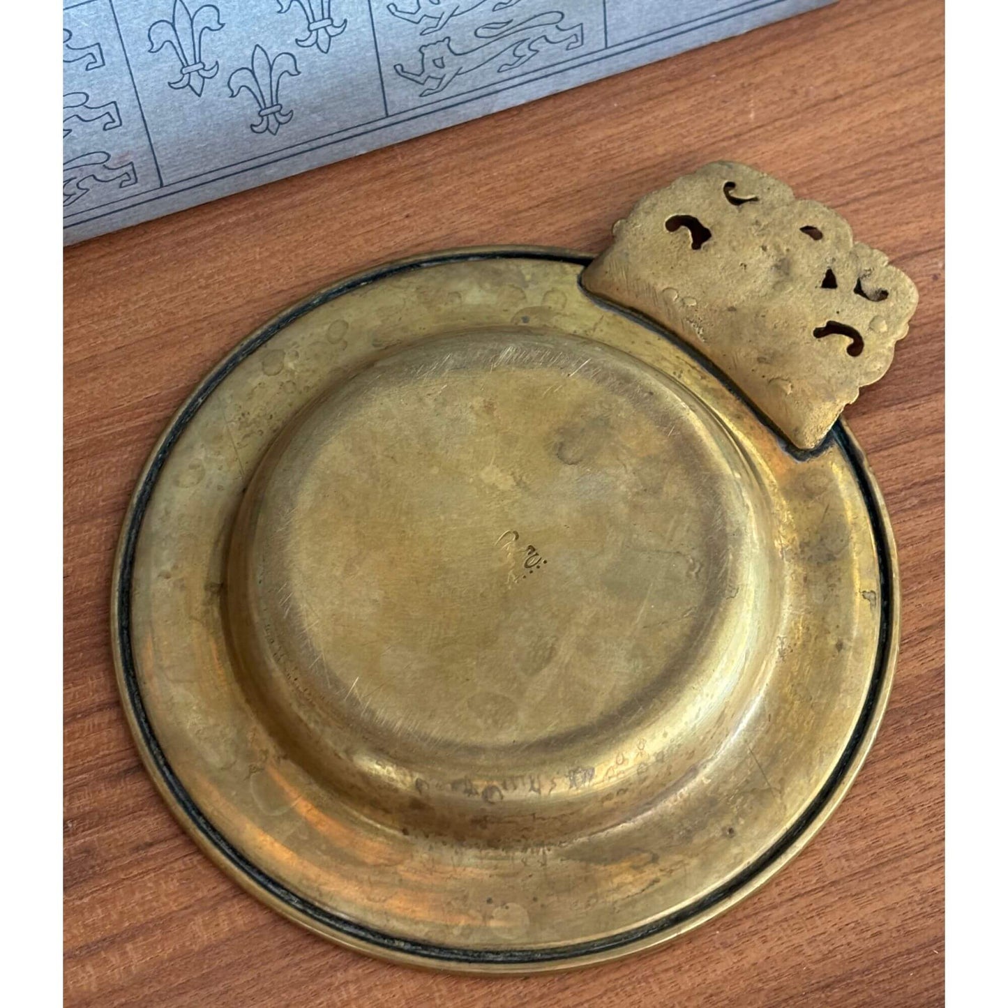 Vintage Brass Gold Ornate Pocket Change Catch All Dish image 1