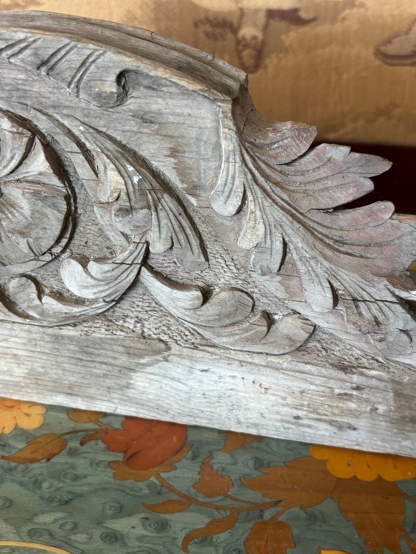 Early Hand Carved Architectural Salvage Wood Piece Sculpture