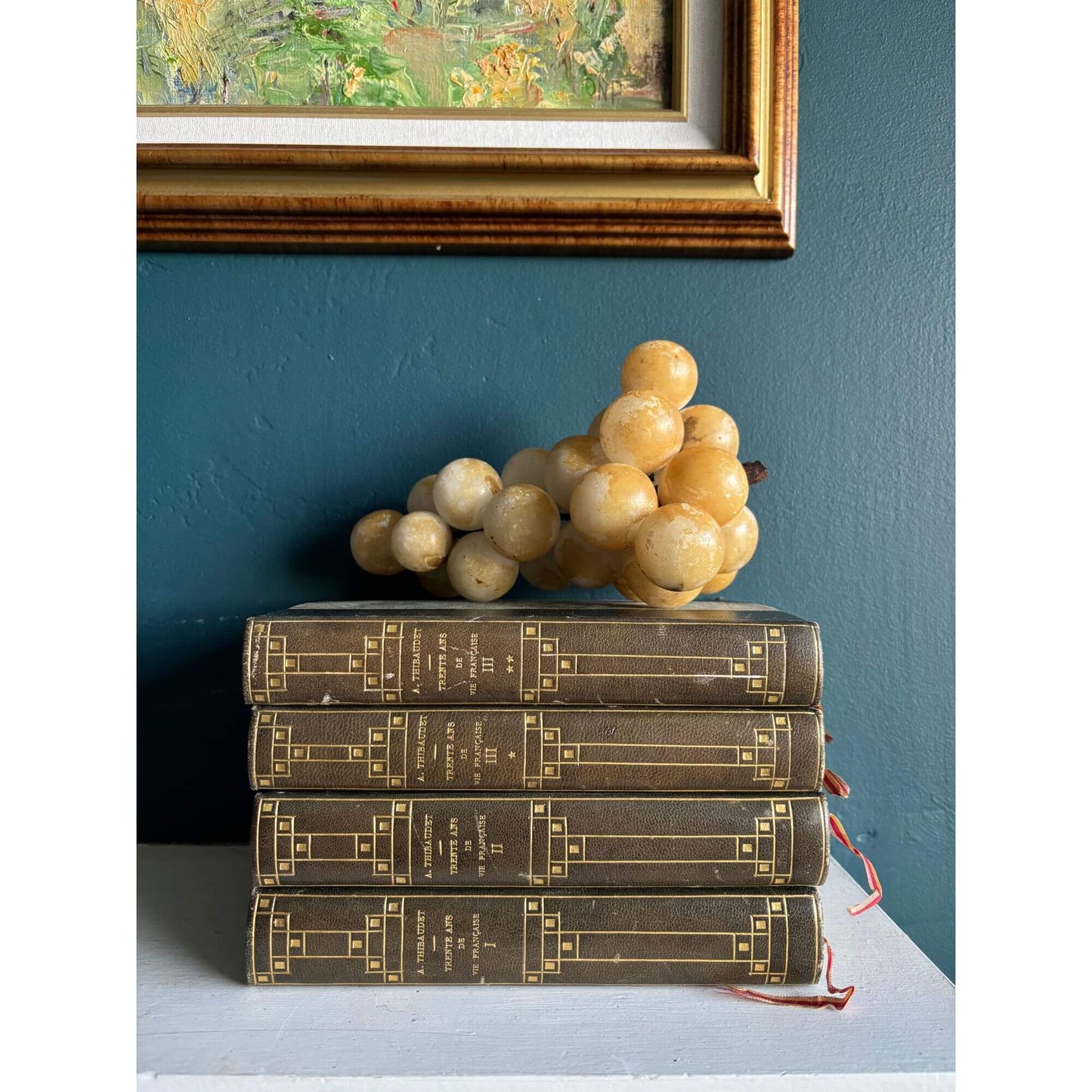 Antique Art Deco French Leather Books Set of 4 Le Bergsonisme image 2