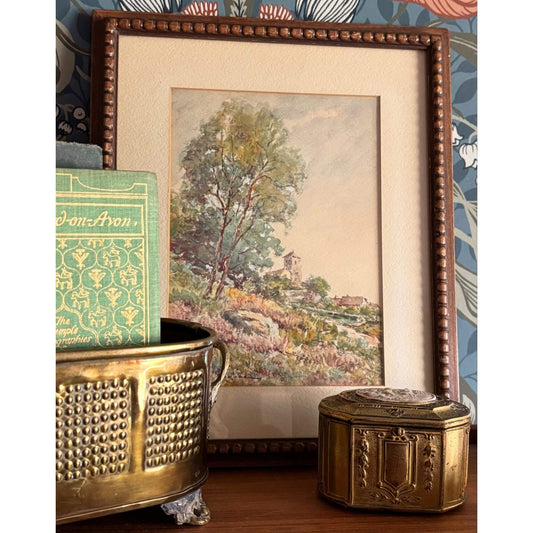 Beautiful Signed Watercolor European Countryside Painting image 0