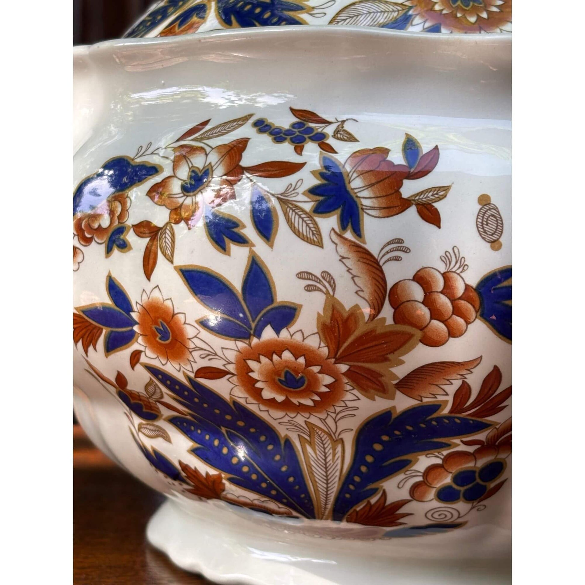 Large 1940's Vintage English Ironstone by Booths Dovedale Tureen image 3