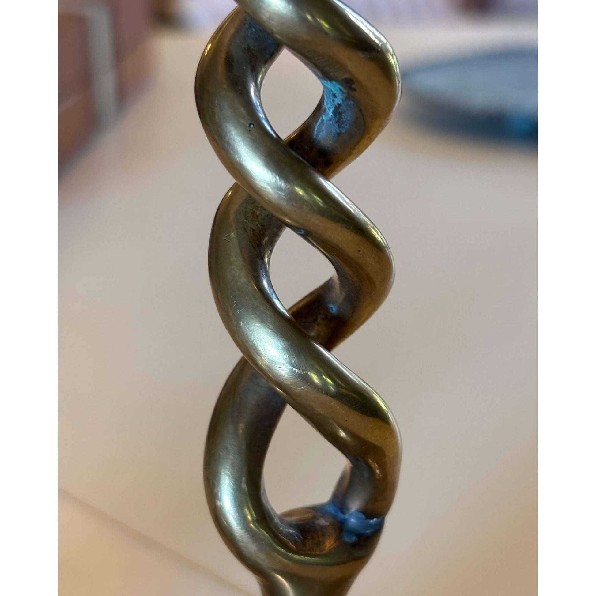 Pair of Vintage Barley Twist Brass Candlesticks image 2