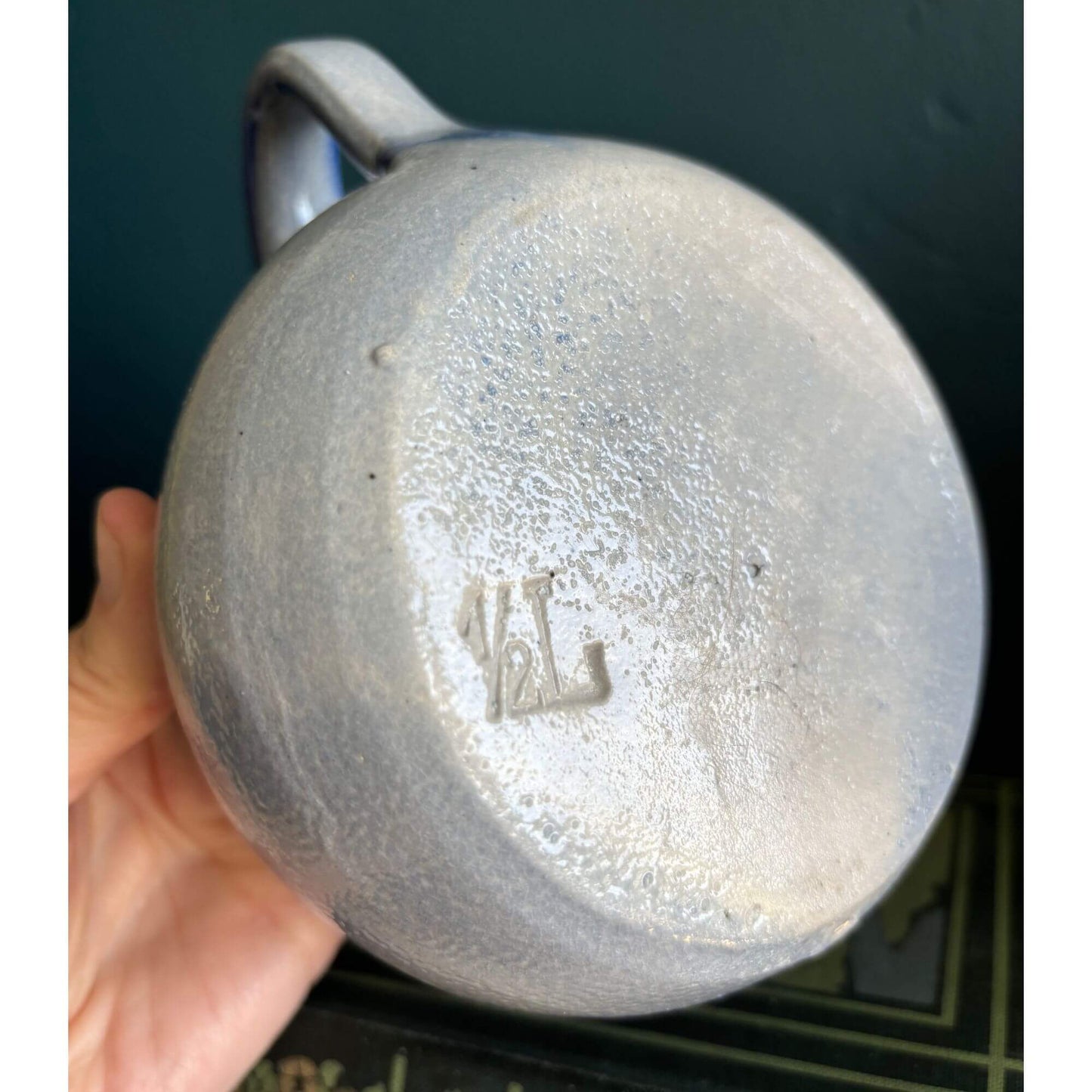 Vintage Blue Salt Glaze Pitcher or Creamer image 2