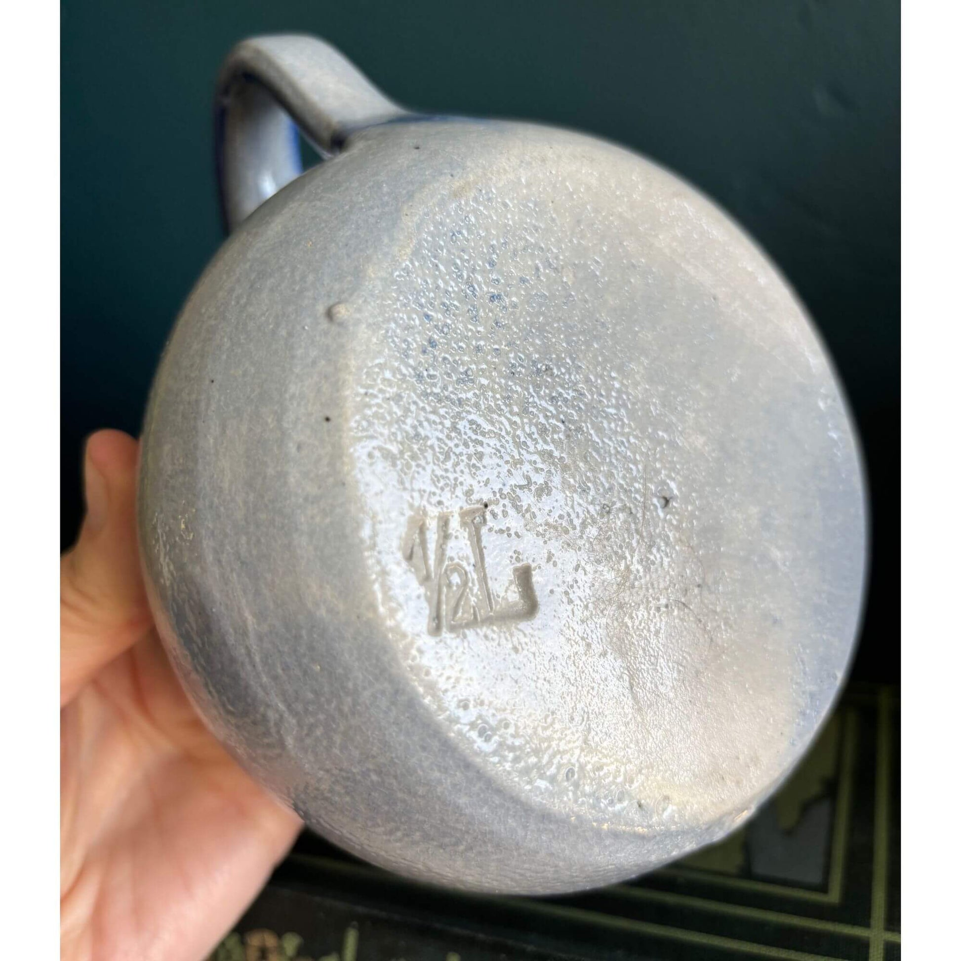 Vintage Blue Salt Glaze Pitcher or Creamer image 2