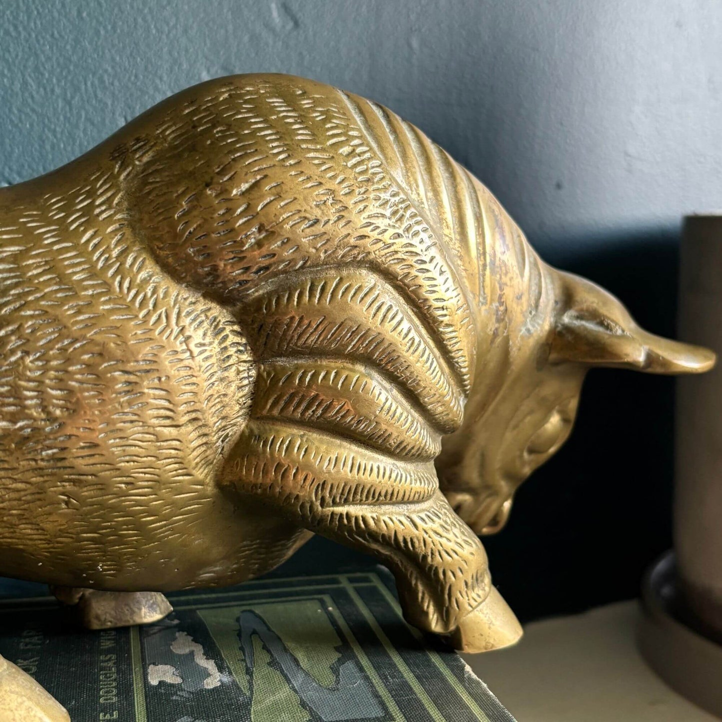 Stunning Vintage Large 12" Solid Brass Charging Bull image 5