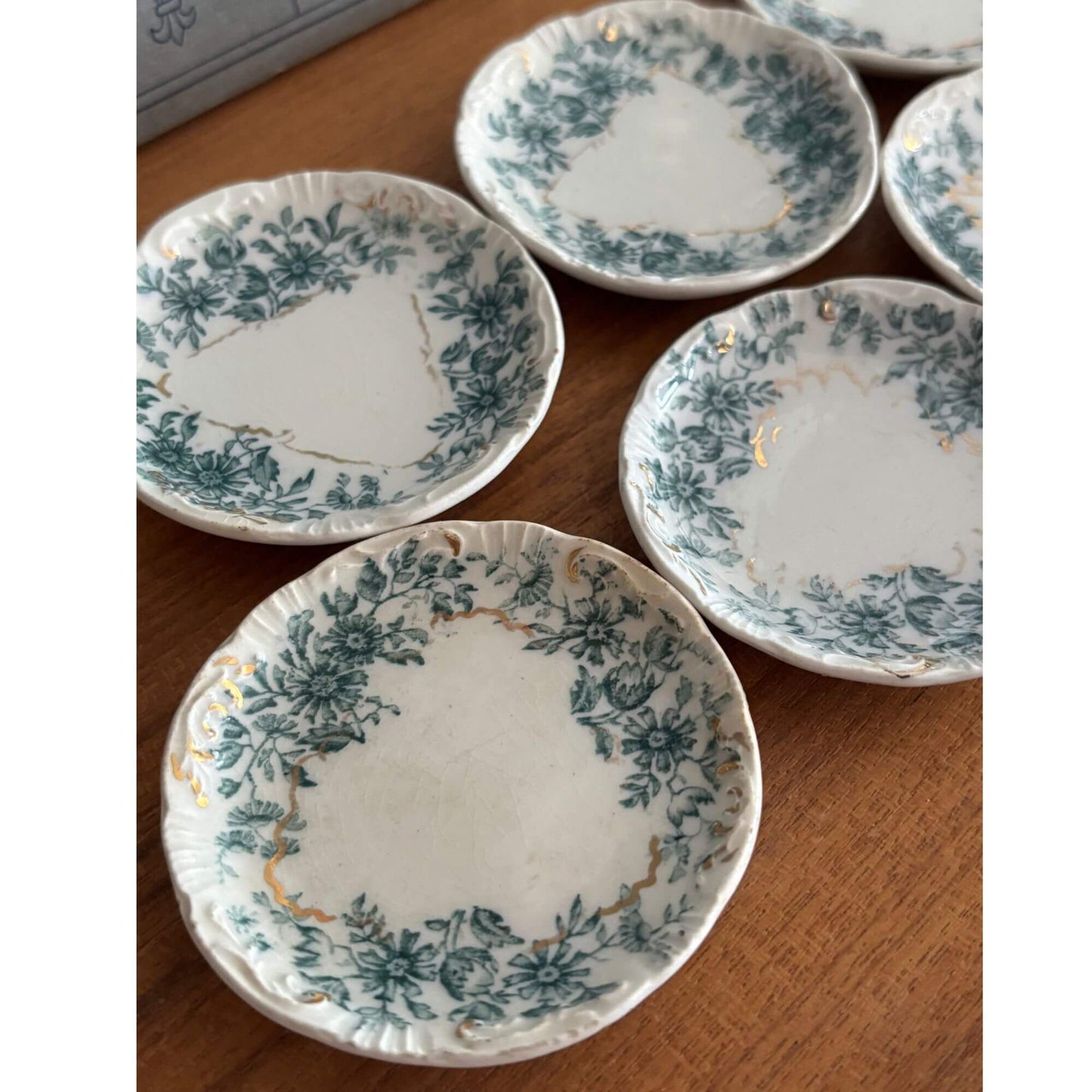 Gorgeous Antique WH Grindley English Butter Pats (6 Total) image 2