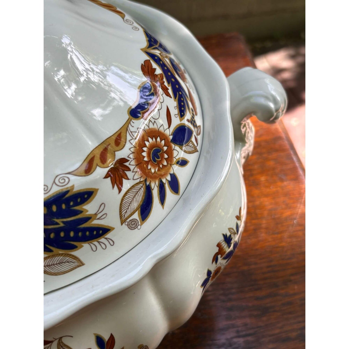 Large 1940's Vintage English Ironstone by Booths Dovedale Tureen image 5