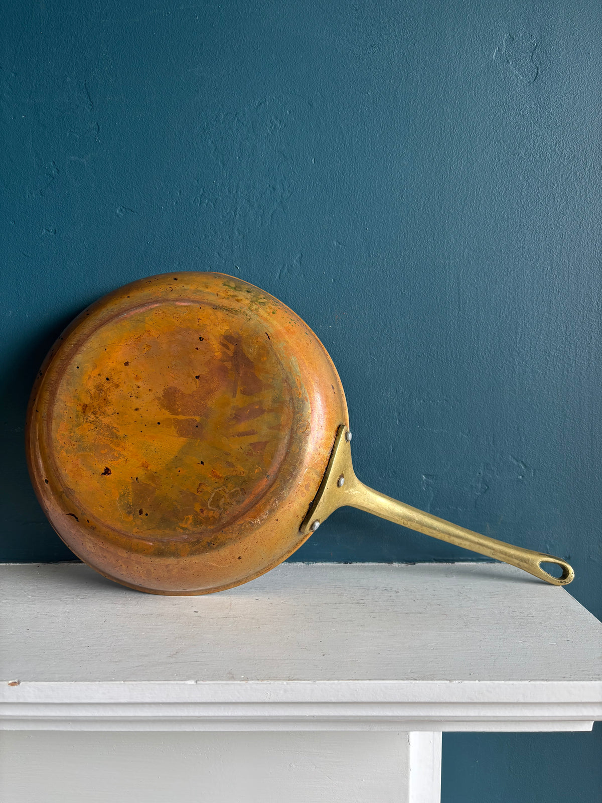Vintage Copper & Brass Handled Pan